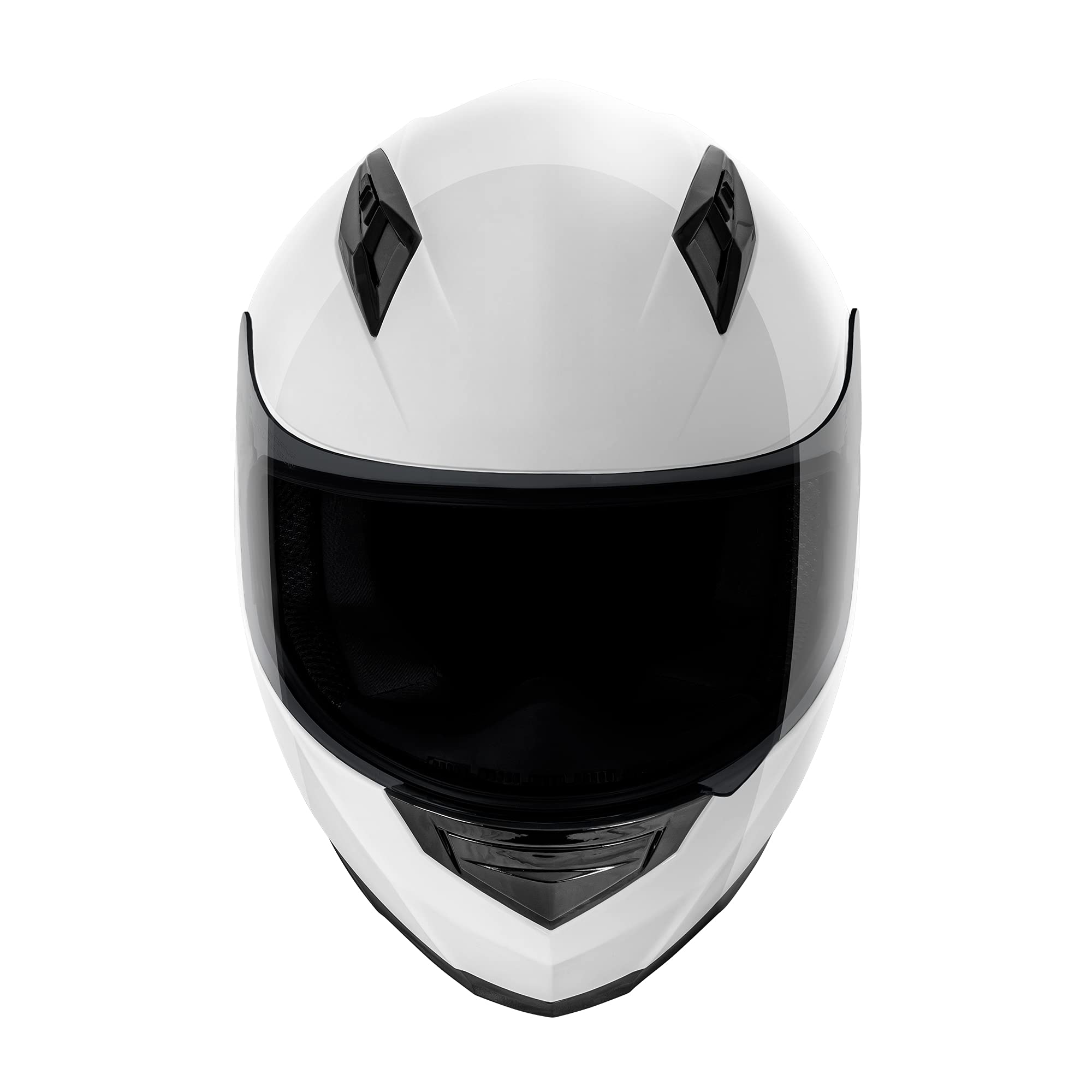 Vcan Vx Lightweight Full Face Motorcycle Street Bike Helmet With Extra Tinted Visor Dot Approved (White, Small)