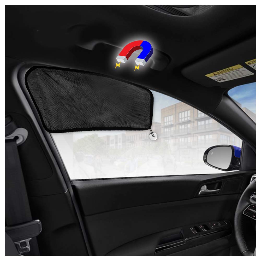 Ggomaart Car Window Sun Shade - Universal Reversible Magnetic Curtain For Driver Or Passenger With Sun Protection Block Damage F