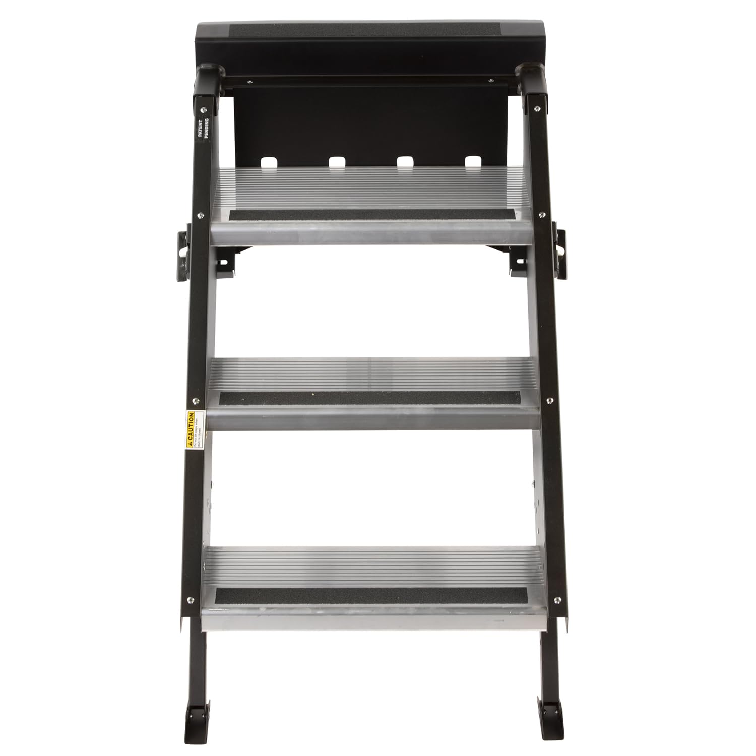 MORryde STP-208 3-Step Fold-Up RV Entry Step - Fits 30" to 32" Door Width, Silver