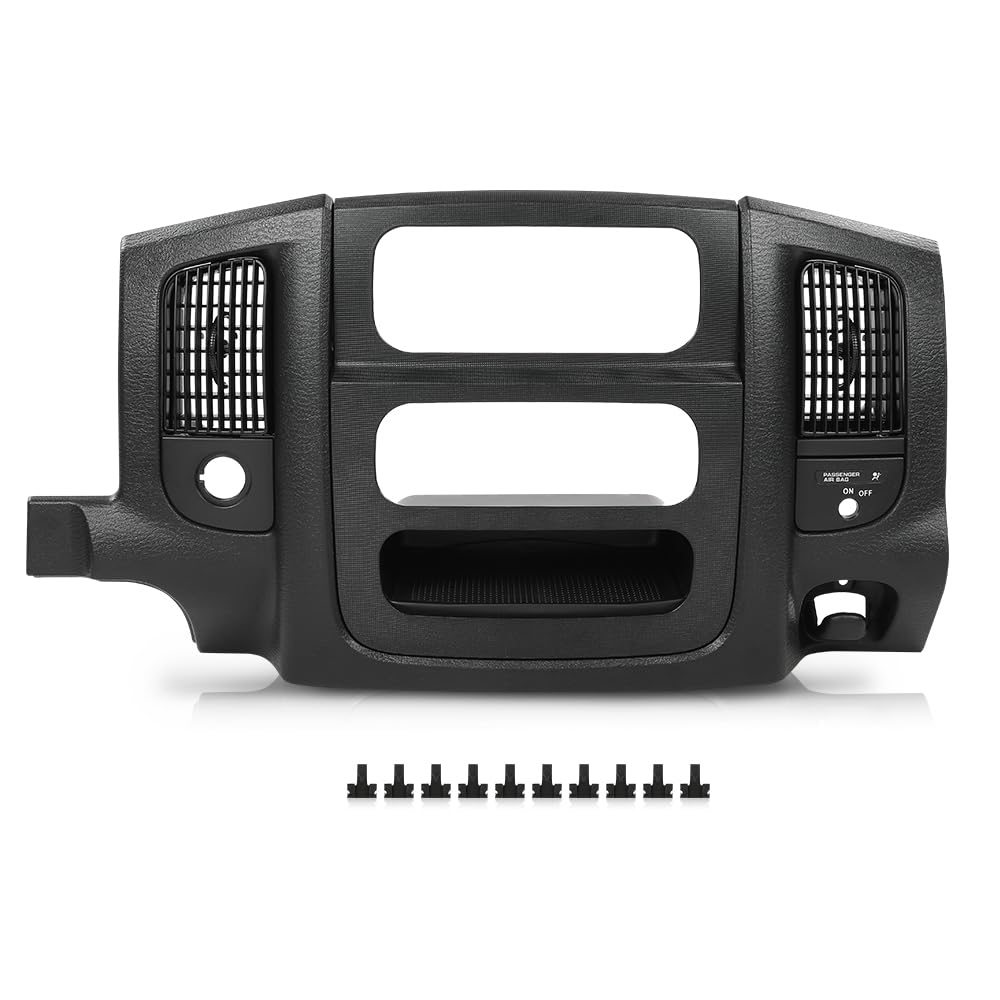 G-PLUS Dash Radio Trim Bezel Cover Surround Panel w/Air Vent & Storage Compatible with Dodge Ram 1500 2002-2005/Fits Dodge Ram 2