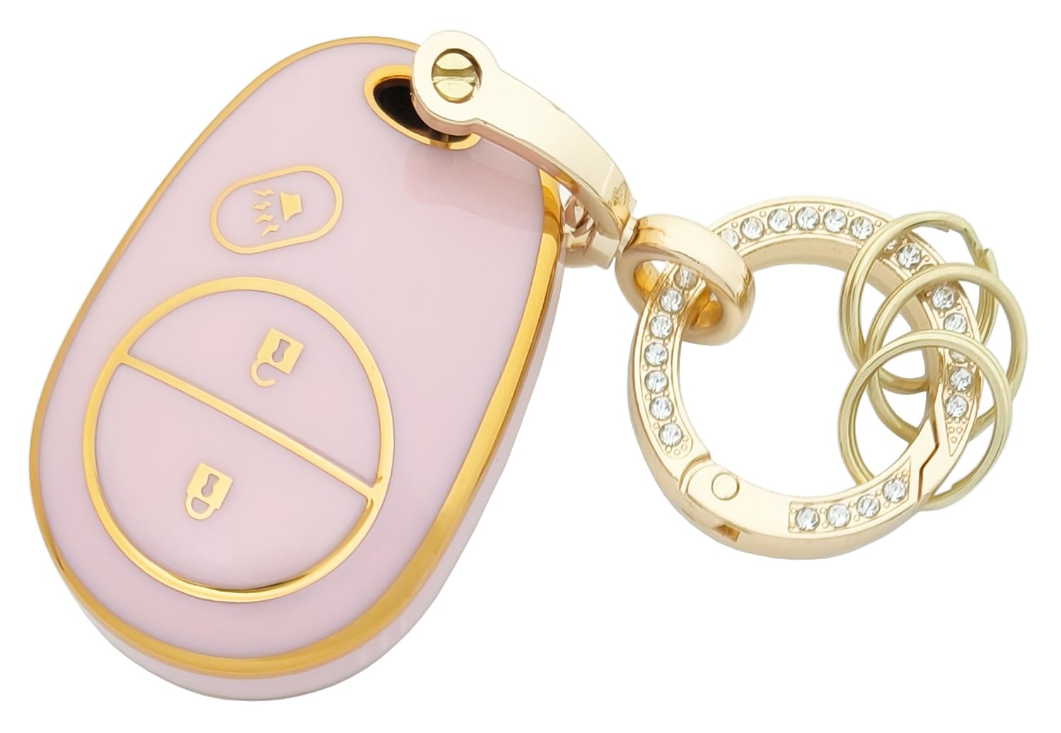 chyoekey Key Fob Cover for Toyota Tundra Tacoma Sienna 2007-2013, Thermoplastic Polyurethane, Pink, Model chyoekey038TPU