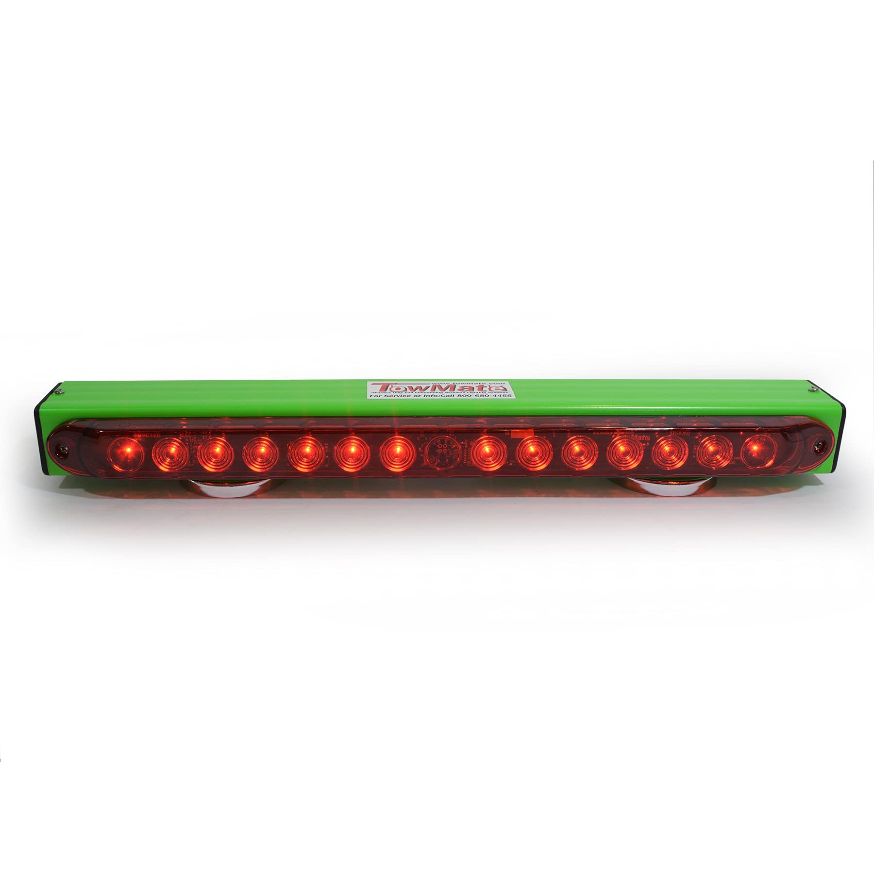 TowMate 22" Wireless LED Tow Light Bar - Lime Green, Battery-Powered, Magnetic Mount, Heavy-Duty Towing Safety Light