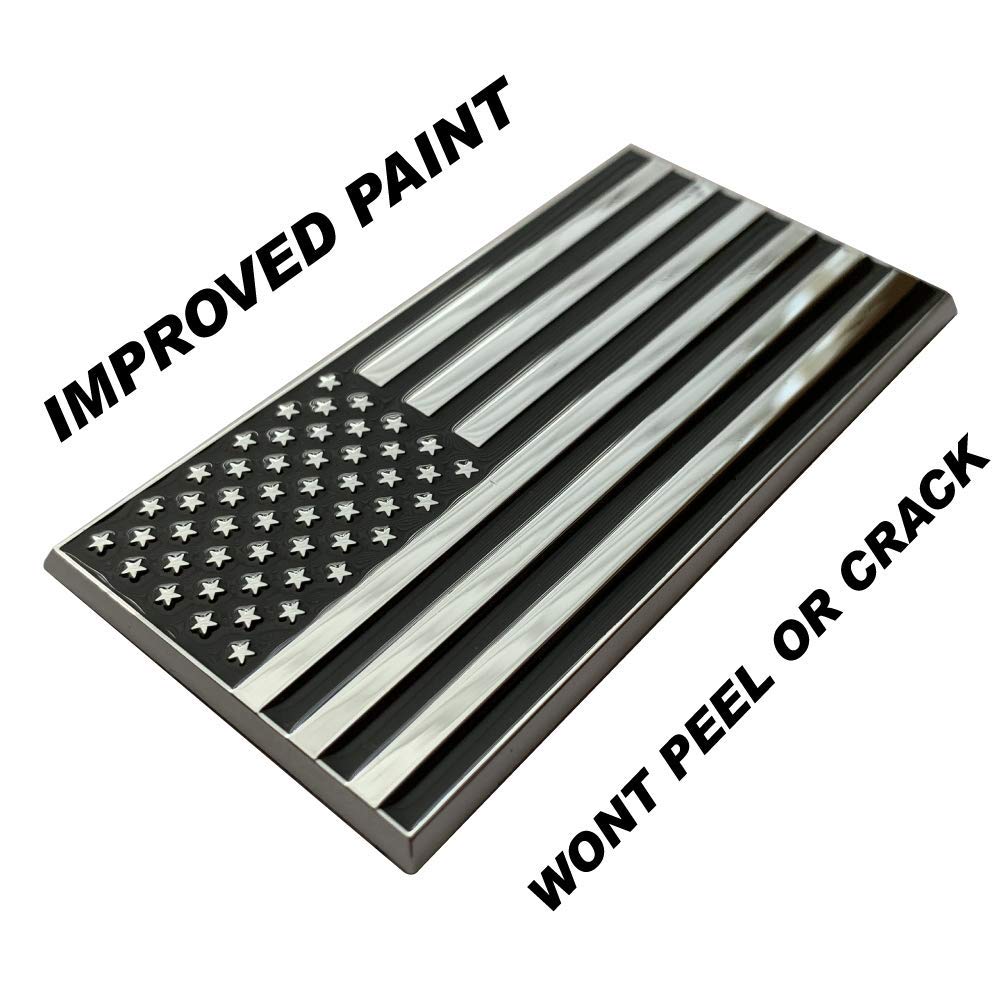 Patriot Campers American Flag Metal Decal Auto Emblem - Durable Automotive Emblem in Vibrant American Flag Design