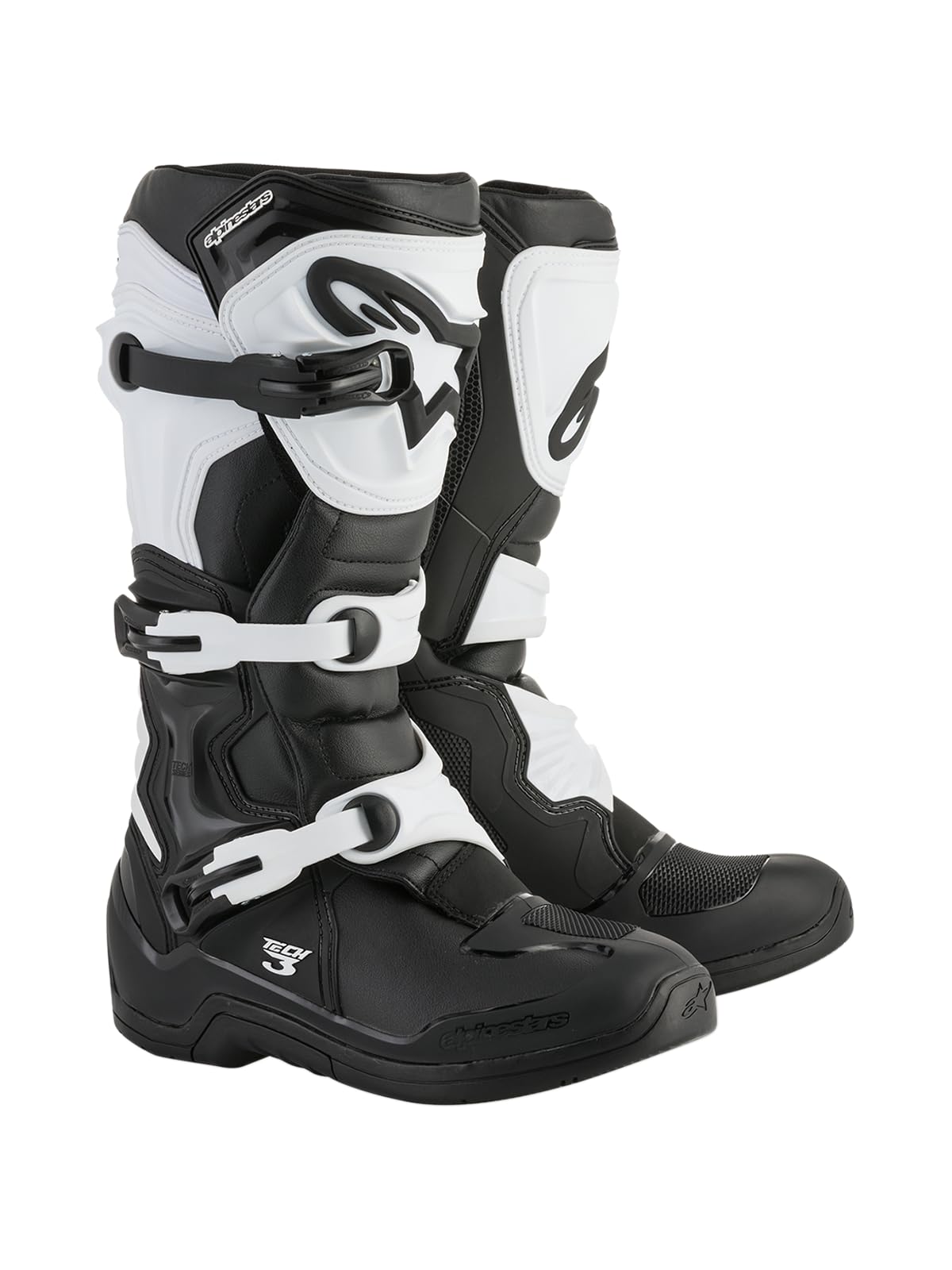 Alpinestars Mens Tech 3 Boots Black/White Sz 12, Black/White, 12 US