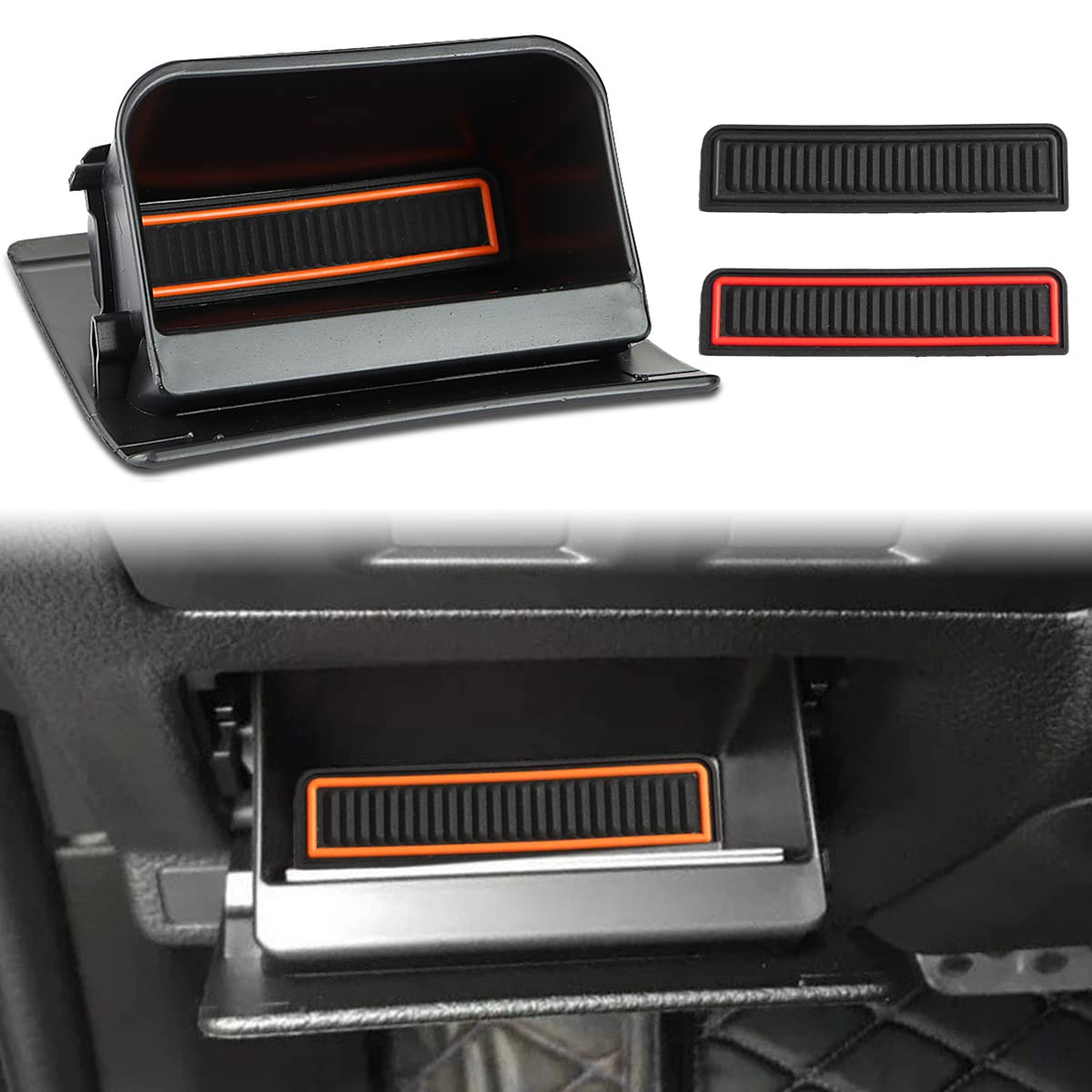 Auovo Fuse Box Coin Container Storage Tray Compatible With Subaru Crosstrek Impreza Xv Forester Legacy Outback Wrx Sti Ascent Accessories Abs Interior Inner Trim (Orange Red Black)