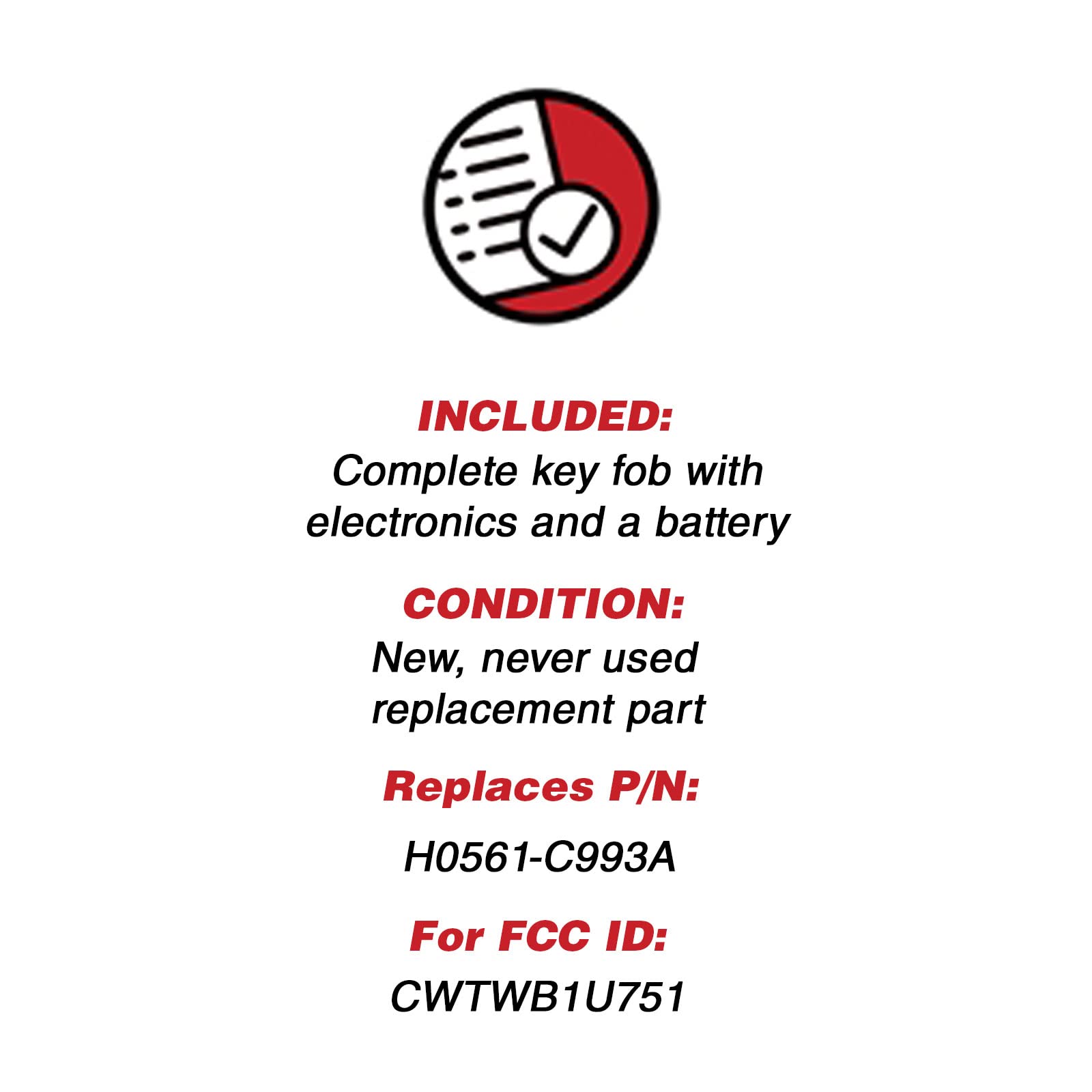 Keylessoption Keyless Entry Remote Control Car Uncut Ignition Key Fob Replacement For Cwtwb1U751 (Pack Of 2)