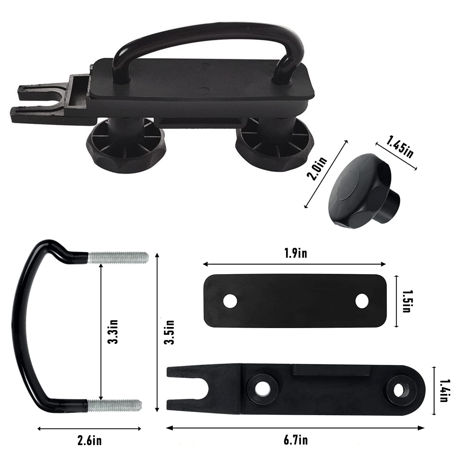 Lotcesfun Roof Box U-Bolt Clip Stainless Steel Universal Inner Width 85Mm/3.35In Thick 40Mm/1.57In Roof Rack Mounting Brackets Accessories With 8 Lock Nuts 2 Straps (4Pcs)