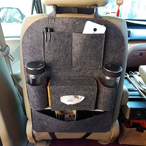 AJB Car Auto Vehicle Back Seat Multi Pocket Travel Storage Small Organizer for Bottle, Books, Magazine (Pack of 1,MultiColor)