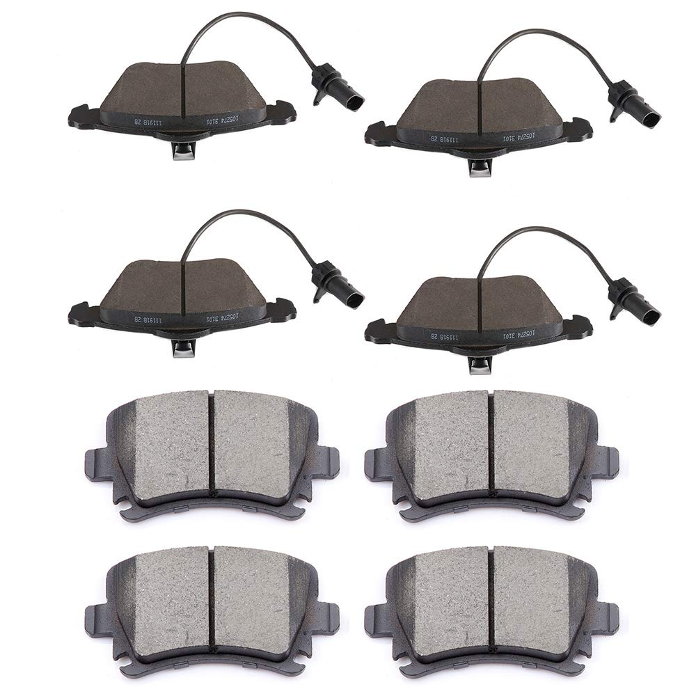 Cciyu D1111 D1108 Front Rear Ceramic Brake Pads Kits 8Pcs Fit For Audi A3,A4,A4 Quattro,A6,A6 Quattro,For Vw Cc,For Eos,For Golf