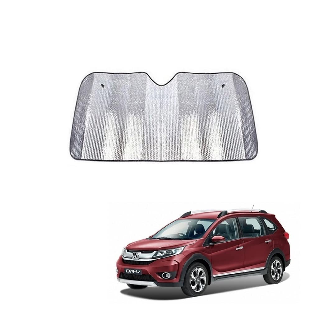 Car Windshield Silver Parking Foldable Sunshade for Heat Protection Useful on Front and Rear Windshield Glass Suitable for BRV