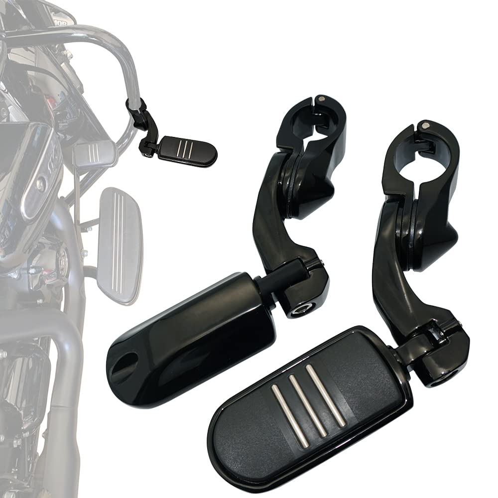 Fovplue 1.25'' Highway Pegs,Motorcycle Angled Adjustable Highway Footpegs For Harley Davidson Touring Road King Road Glide Stree