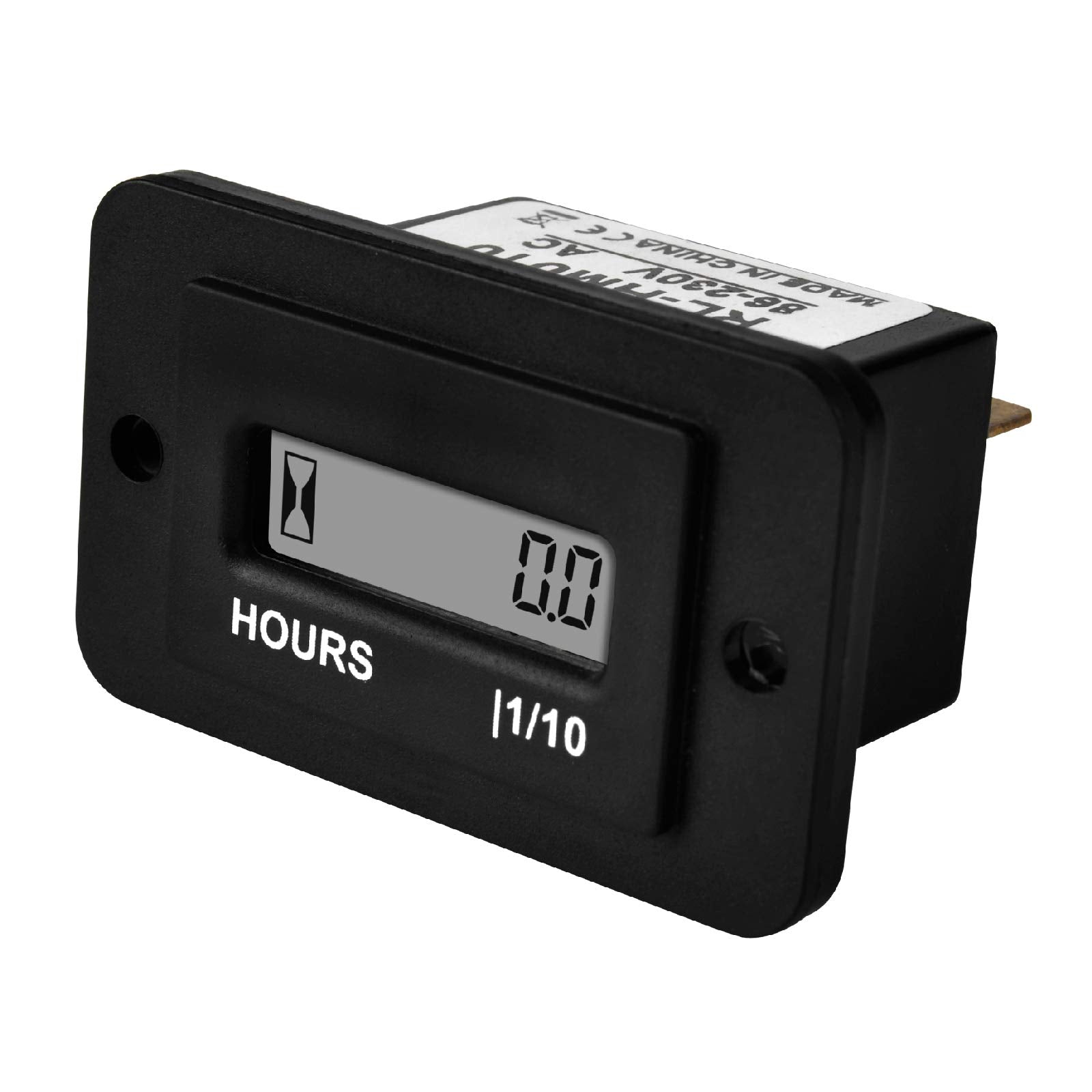 Runleader Digital LCD Hour Meter, AC 86V to 230V, Total Hours Resettable, Use for ZTR Lawn Mower Tractor Generator Golf cart Clu