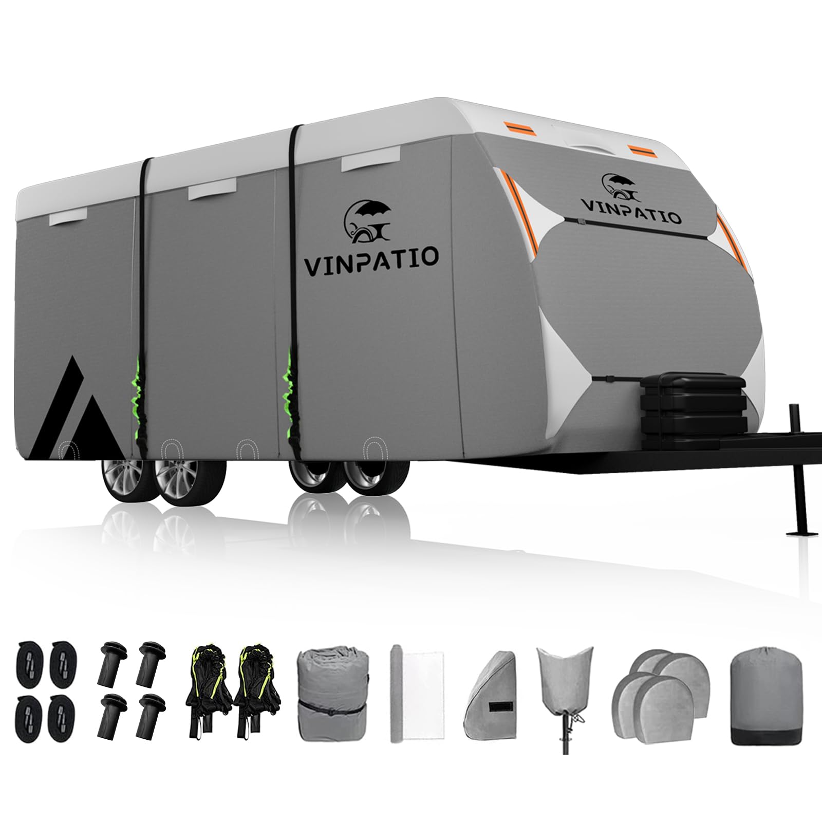 Vinpatio Travel Trailer Rv Cover: 7 Layers Heavy Duty Rv & Trailer Cover, Toy Hauler Cover Fits 16'-18' Rv Camper Cover With 4 T