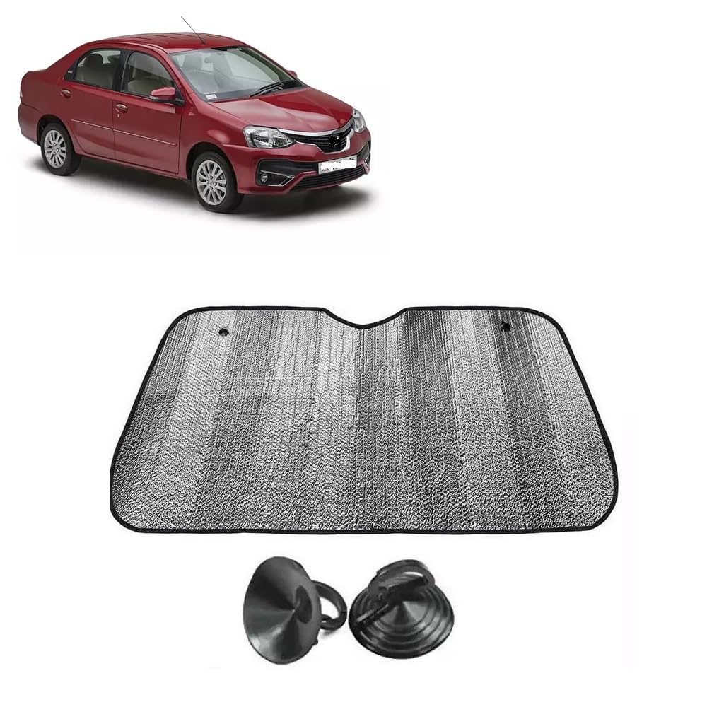 Car Windshield Sun Shade UV Rays Protector Silver Sunshade Solar Reflective Suitable for Etios