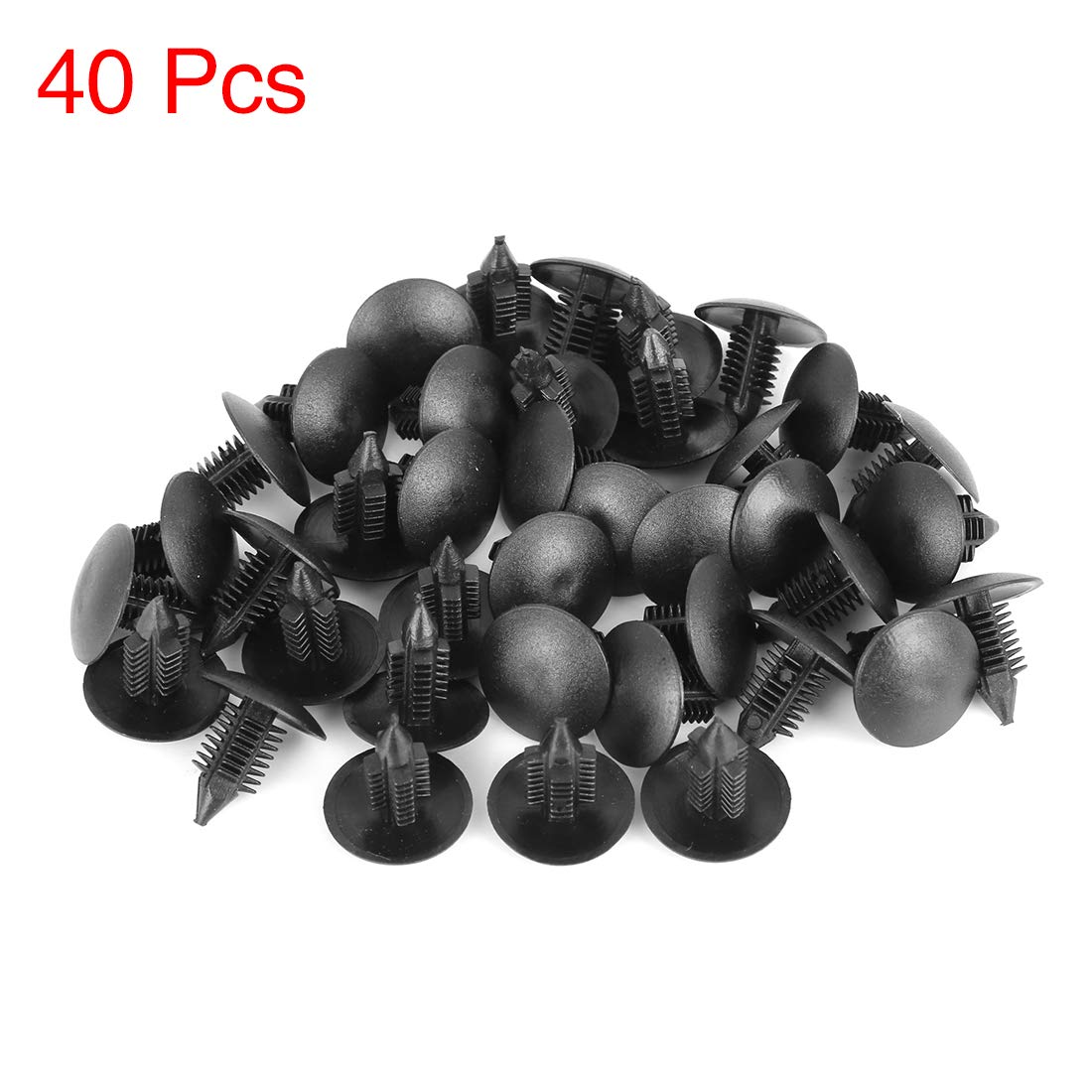 X AUTOHAUX 40pcs 10mm Hole Dia Plastic Bolt Rivets Fastener Rivets Bumper Retainer Clips Black for Car Front Rear Upper
