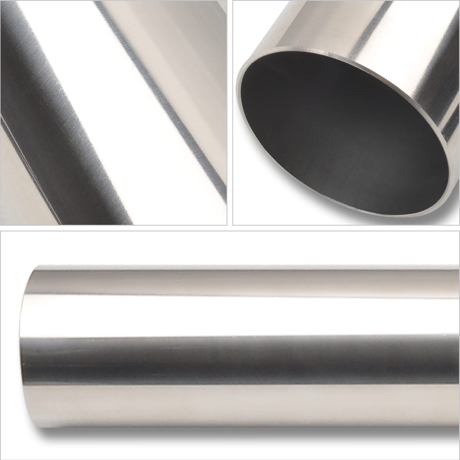 Fgjqefg 2 Inch Straight Diy Custom Mandrel Exhaust Pipe Tube Pipe, 30 Inch Length, 2'' Od Mandrel Straight Pipe, T304 Stainless Steel, Universal Fitment - 2Pcs