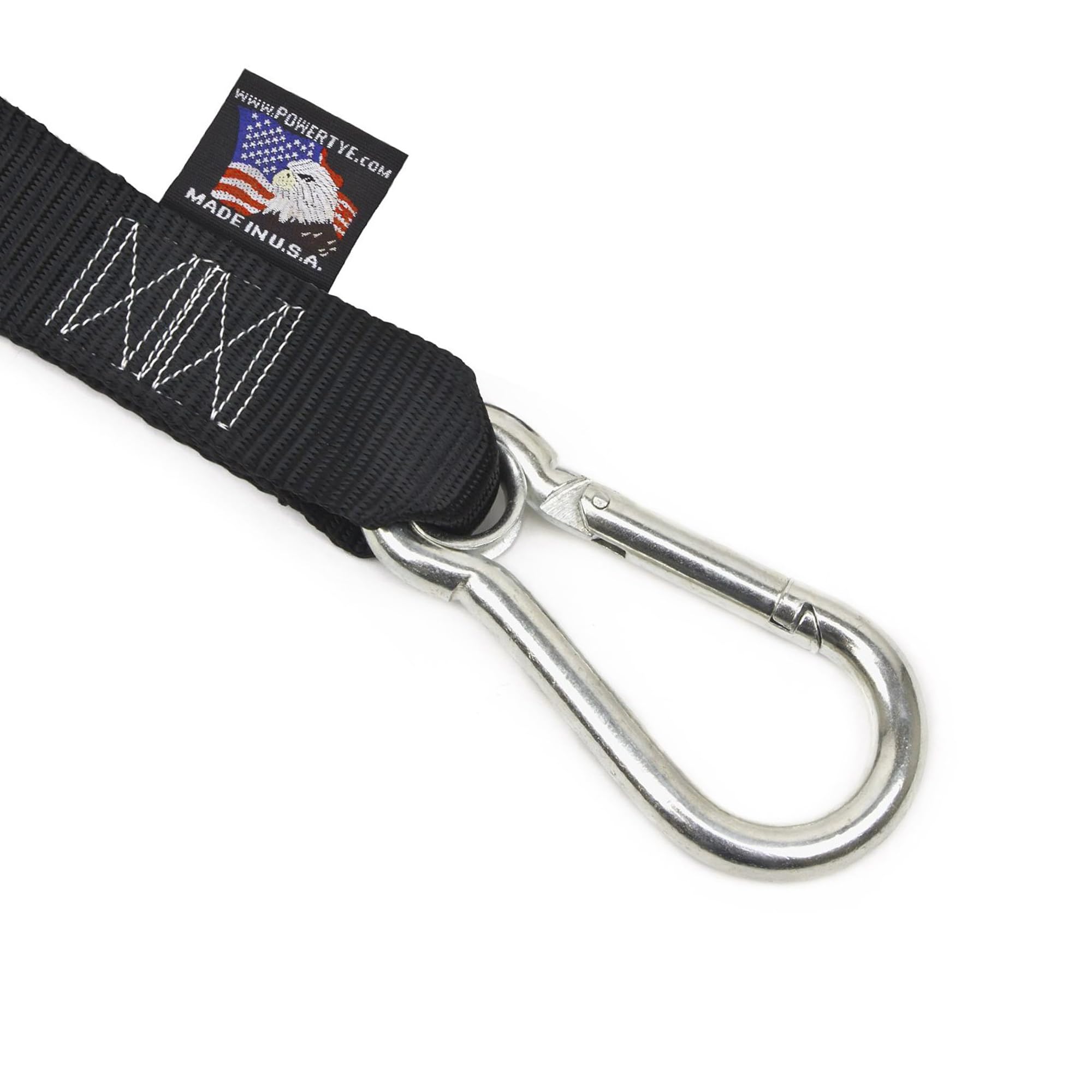 Powertye 1.5In X 6.5Ft Heavy Duty Ratchet Tie-Down Straps With Soft-Tye, Carabiner Hooks - 1,000 Lb Working Load Limit / 3,000 L