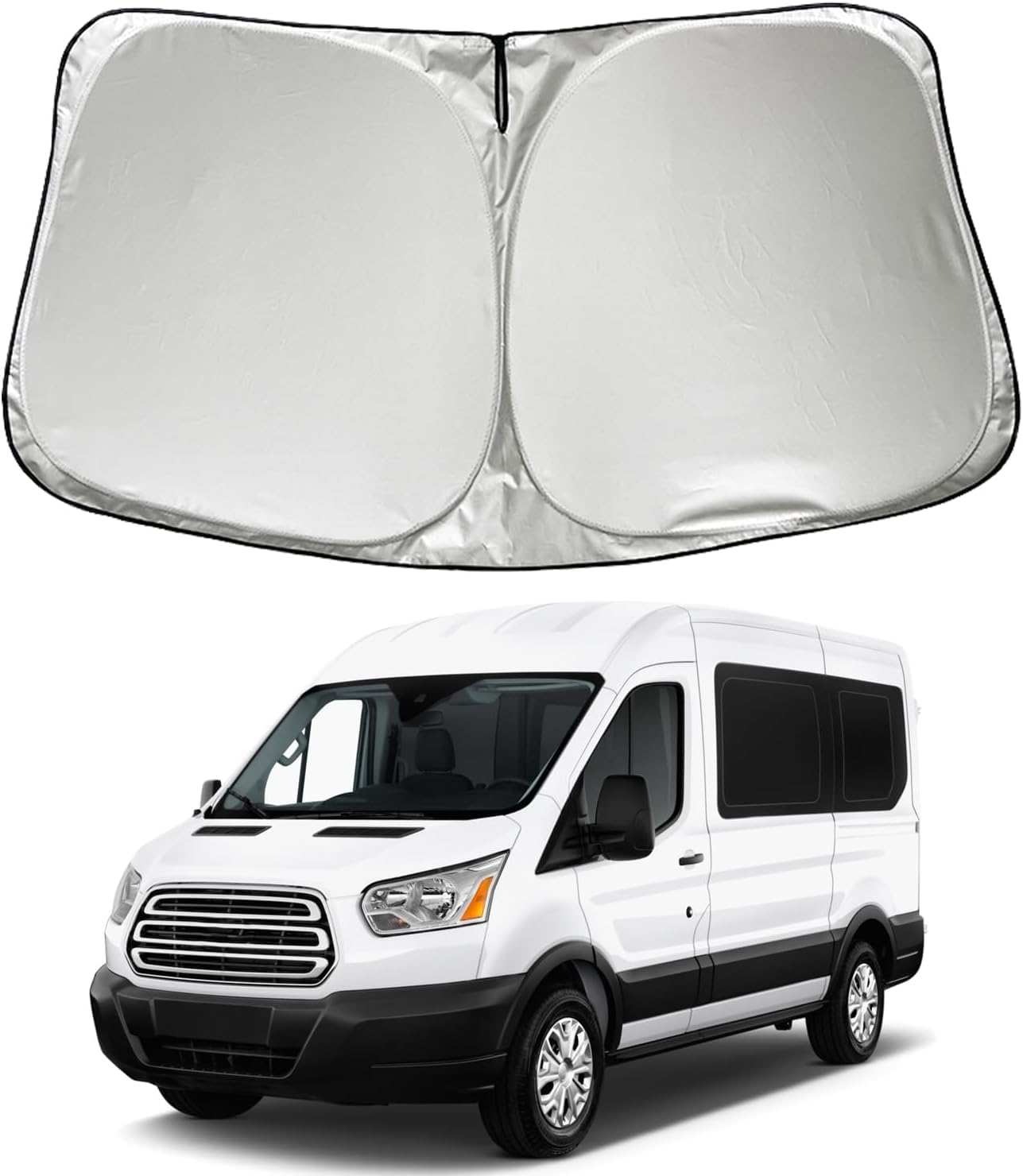 VPGS Car Windshield Sun Shade, Reflective Auto Windscreen Sun Shade Covers for Heat Protection Block UV Rays, Foldable Front Win