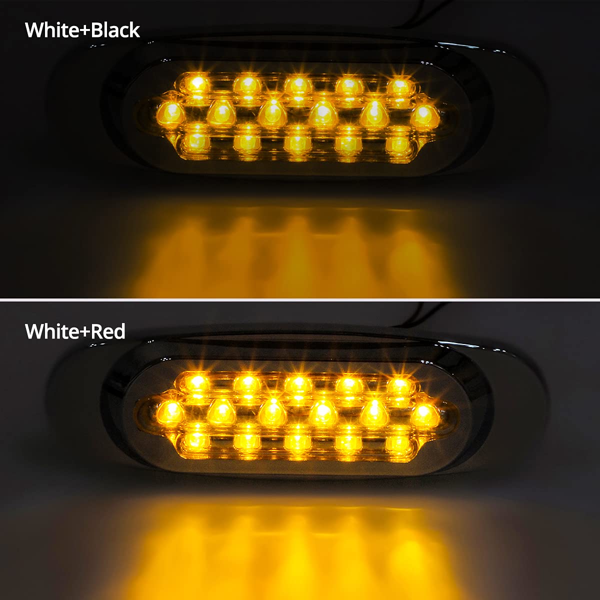 Partsam 10Pcs Amber LED Oval Marker Lights, 6.5 Inch Clear Lens, Sealed Flush Mount, Model 2698897229, Ideal for Kenworth/Peterbilt