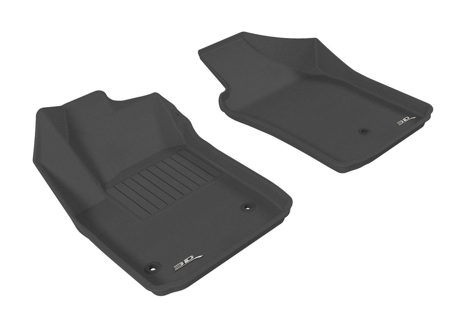 3D MAXpider Custom Fit Kagu Floor Mat (Black) Compatible with Fiat 500/500E/Abarth 20122019  Front Row