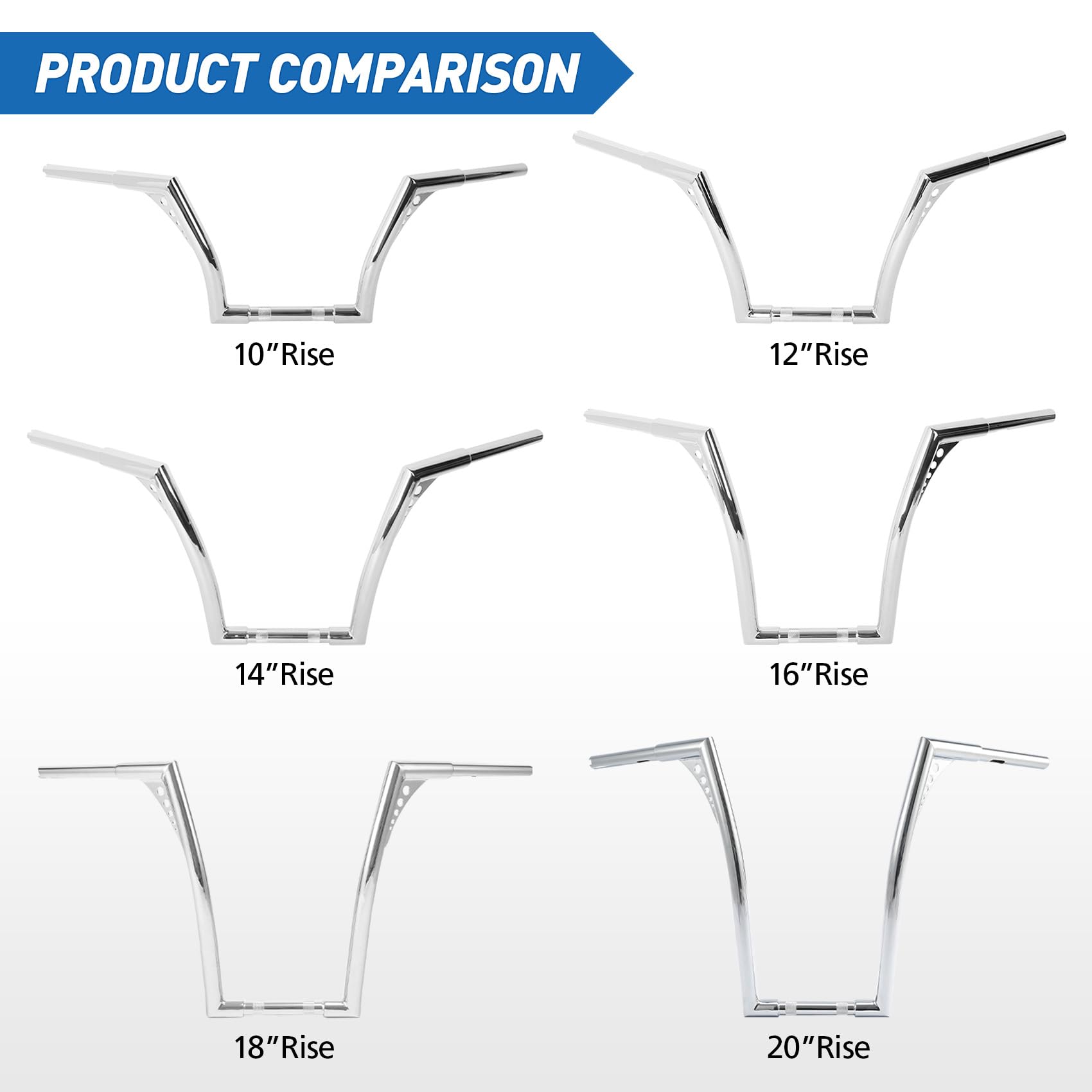 Xfmt Motorcycle Chrome 18'' Rise Ape Hangers Bar 1-1/4'' Batwing Handlebar For Harley Sportster Xl Softail Dyna Road King
