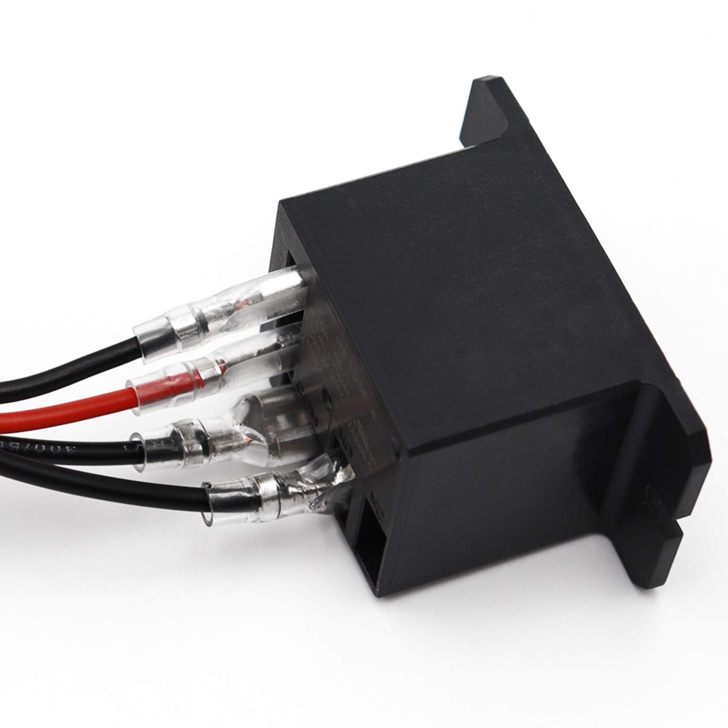 Tnisesm 2PCS Power Relay SPST(1 NO) DC12V Coil, 30A SPST 120 VAC with Flange Mounting and 8 Quick Connect Terminals Wires Mini R