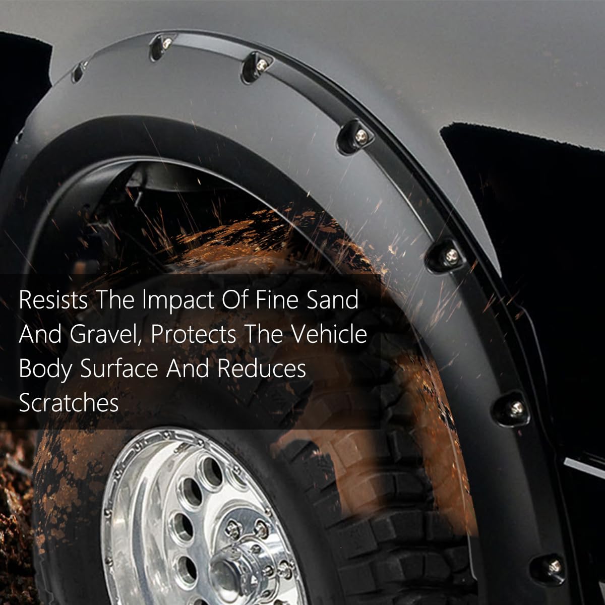 G-PLUS Pocket-Riveted Fender Flares for 2009-2014 Ford F150, Black, Polypropylene, Fits 67"/78.8"/97.4" Bed Length Models