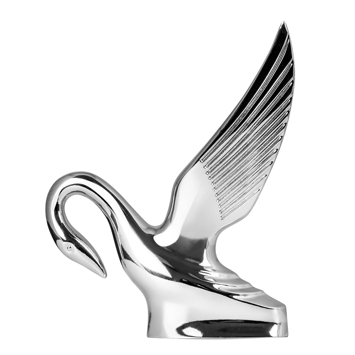 GG Grand General Chrome Swan Hood Ornament - Metal, Model 48007, Classic Design
