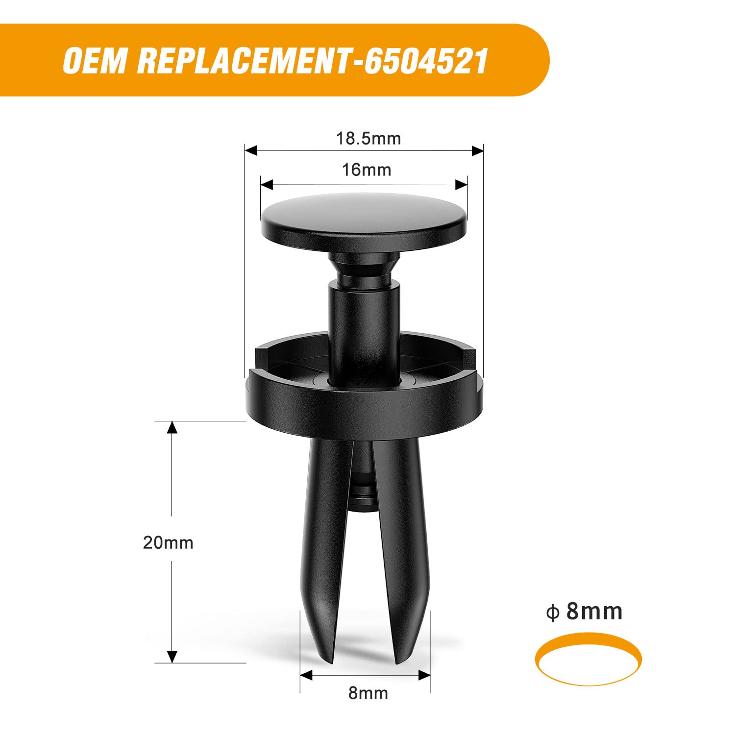 Gooacc 100Pcs Fender Liner Clip Push-Type Retainer Nylon Fastener Replacement For Dodge 1996-2015 Jeep Grand Cherokee 2005-2015,