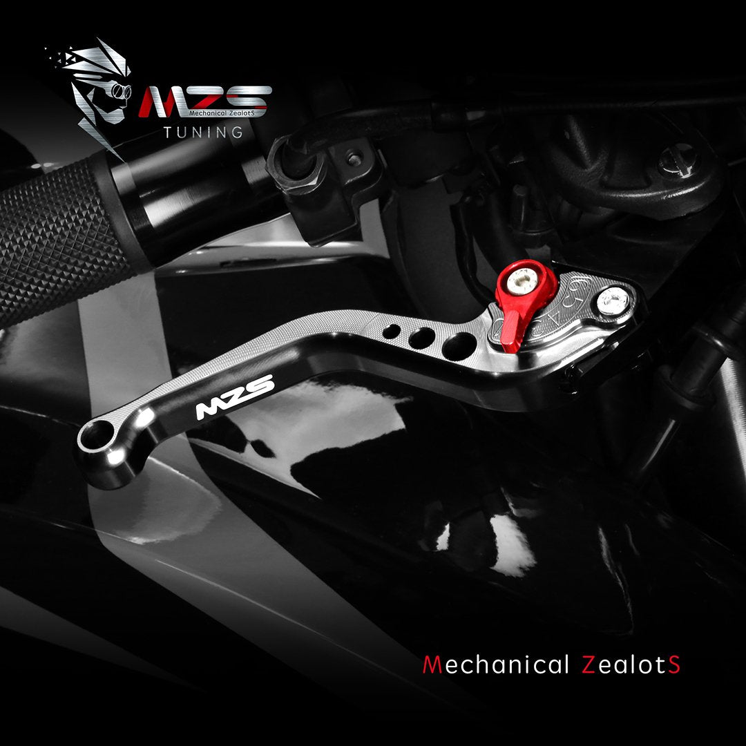 MZS Black Motorcycle Brake Clutch Levers Adjustable Short Compatible with GROM MSX125 14-25 / CBR500R CB500F CB500X 13-21 / Monk