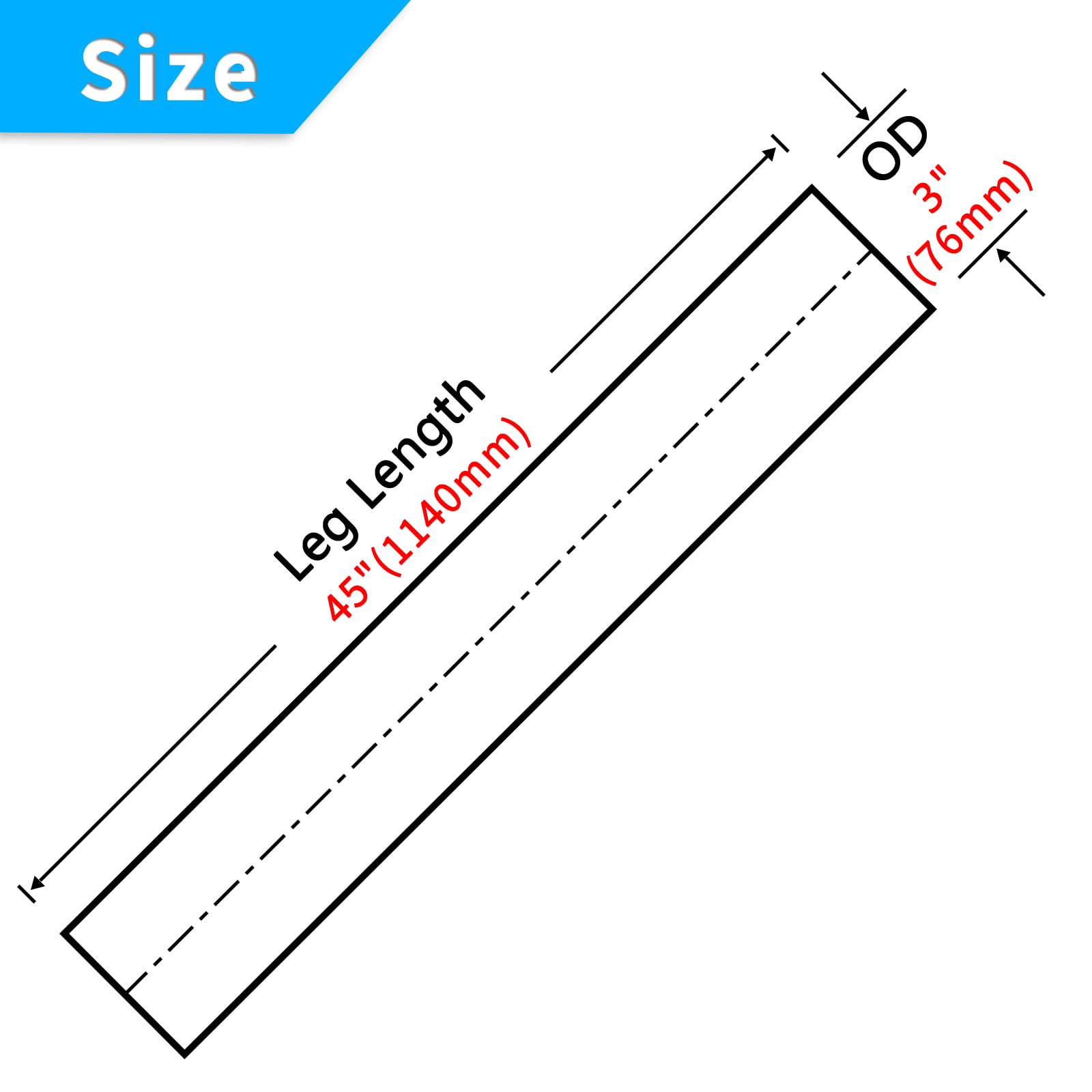 Fgjqefg 3 Inch Straight Diy Custom Mandrel Exhaust Pipe Tube Pipe, 45 Inch Length, 3'' Od Mandrel Straight Pipe, T304 Stainless Steel, Universal Fitment - 1Pc