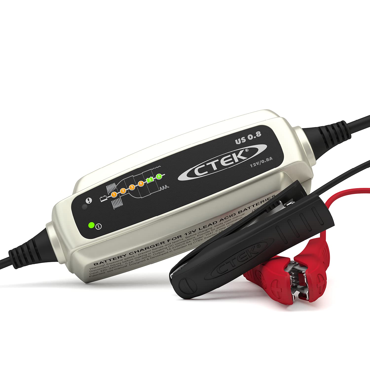 Ctek (56-865) Us 0.8 12 Volt Fully Automatic 6 Step Battery Charger,Black