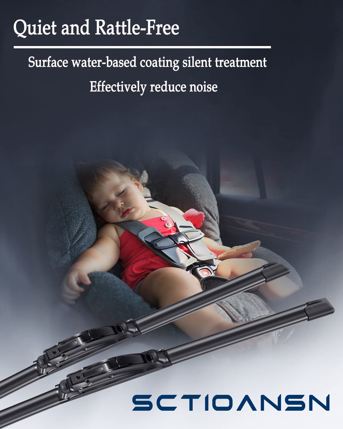 sctioansn Windshield Wiper Blades Set for Nissan Versa Note 2014-2019 - 28"/13"/12B" - AA Grade Rubber, J-Hook (Pack