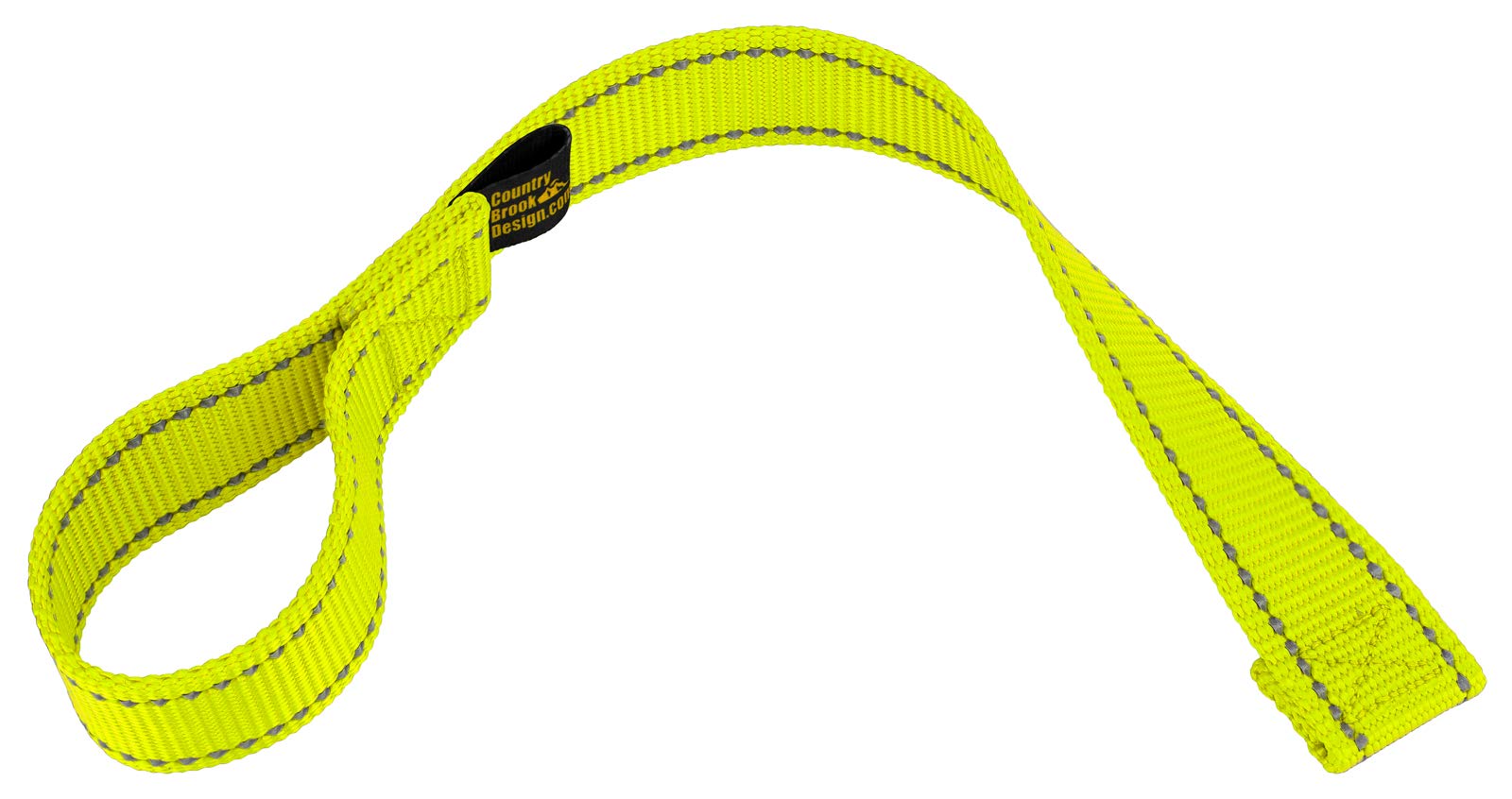 Country Brook Design  Hot Yellow Winch Hook Pull Strap with Reflective Nylon