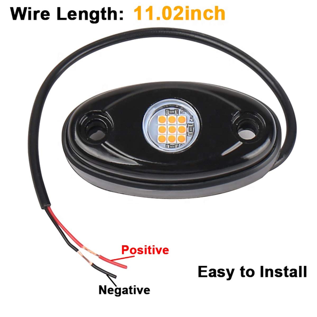 White Led Rock Lights, 4 Pods Neon 12V Waterproof Underglow Underbody Kit Crawler Crawling Dome Exterior Wheel Lights For Atv Rz