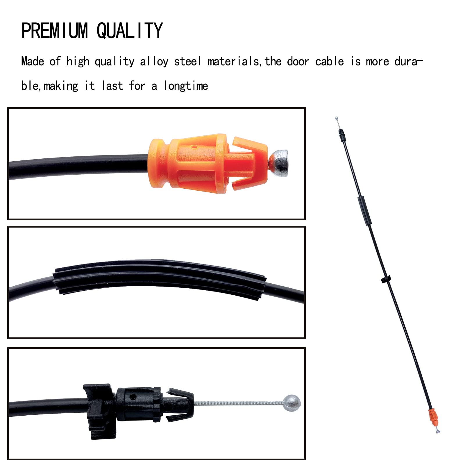 25.8'' Door Latch Cable, Inside Door Handle Latch Release Cable Compatible with 2007-2014 Chevy Tahoe Sierra Yukon Silverado Esc