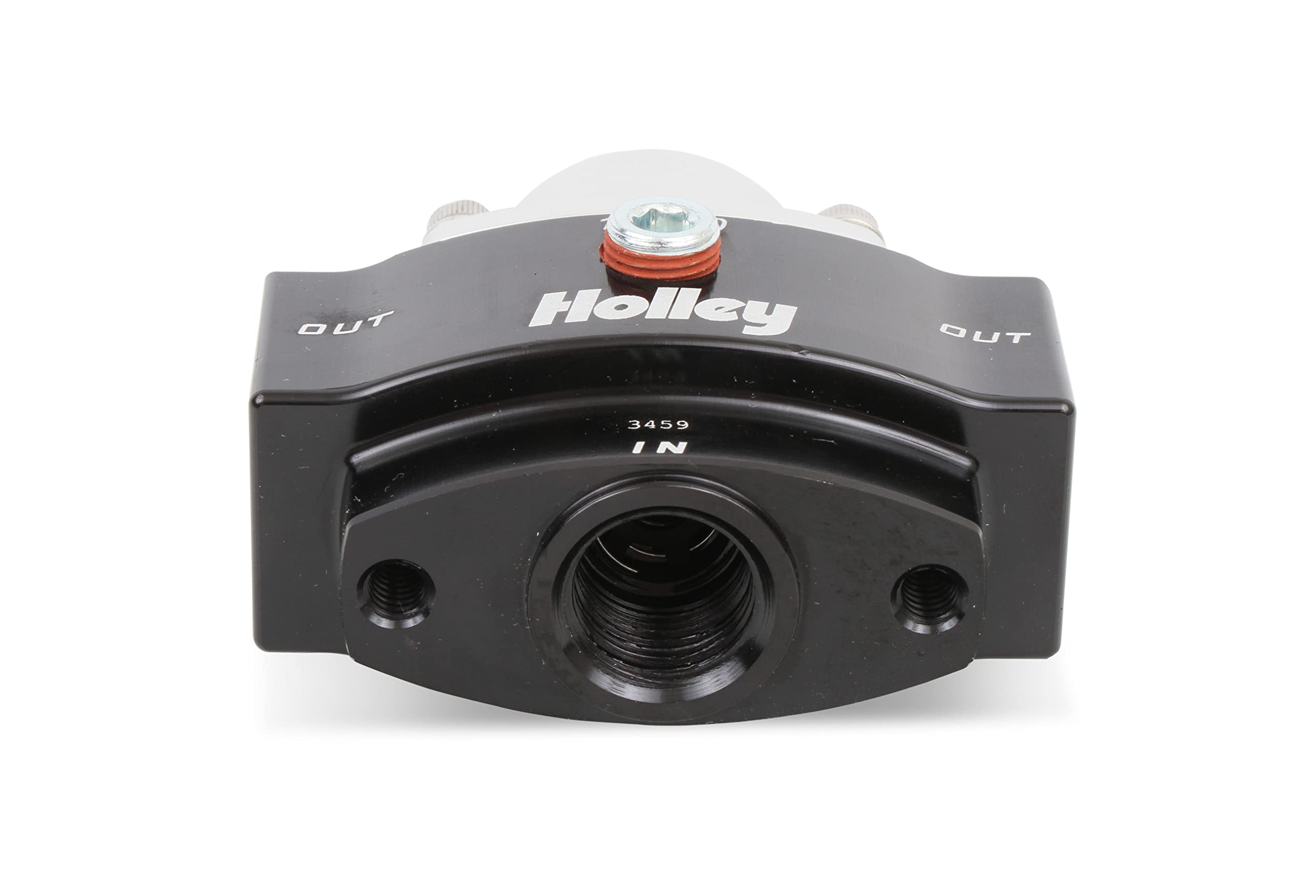Holley 12-840 Adjustable Billet Fuel Pressure Regulator, 4.5-9 PSI, Black Anodized, Aluminum, 3/8" NTP Ports