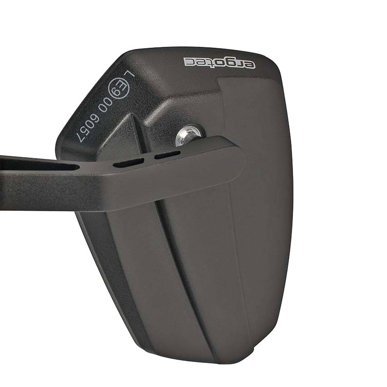 Ergotec M-99 Bicycle Rear View Mirror, Aspherical, 121 x 78-66 mm, 360° Rotation, Black Sandblasted, Left & Right Assembly