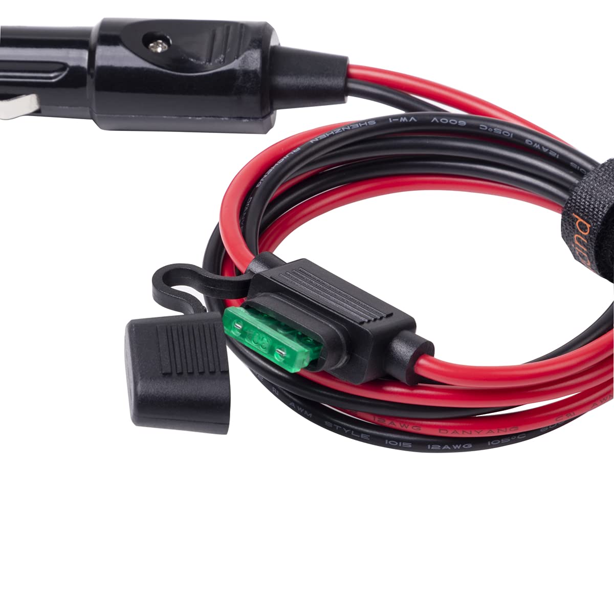 YCIND 12AWG 30A Male to Male Cigarette Lighter Adapter Charger Cord with LED Lights, 6FT