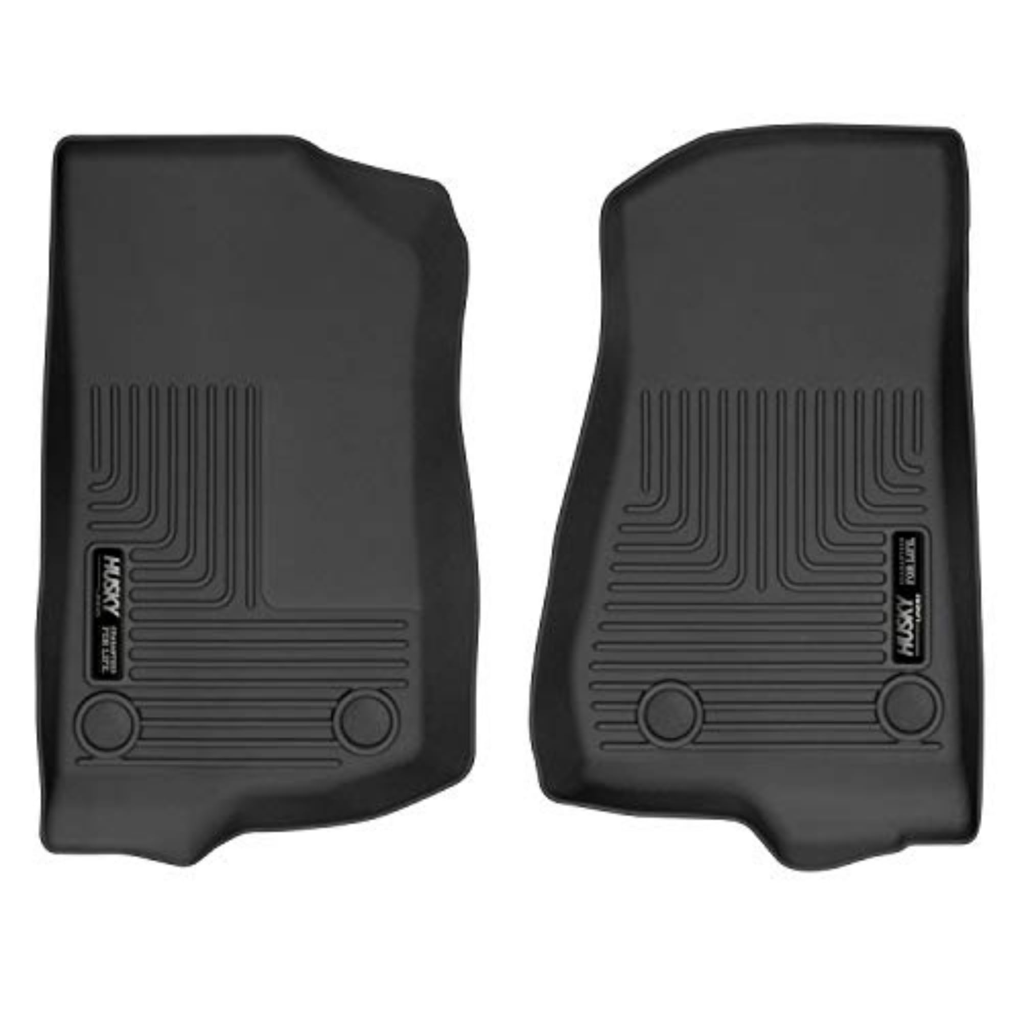 Husky Liners Weatherbeater Floor Mats | Fits 2018-2025 Jeep Wrangler Jk/Jl; 2020-2025 Jeep Gladiator | Front Row, 2-Pc Black - 1