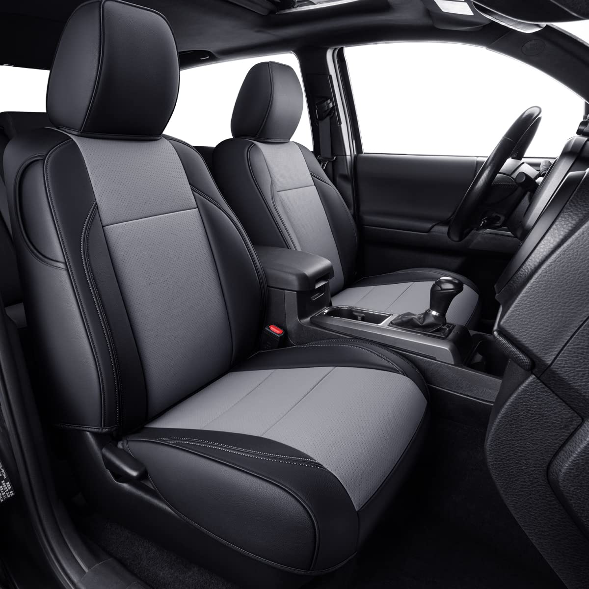 Luckyman Club 2 Front Tacoma Seat Covers Custom Fit 2016-2023 Tacoma Crew Cab And Extended Cab (Gray 2 Pcs)