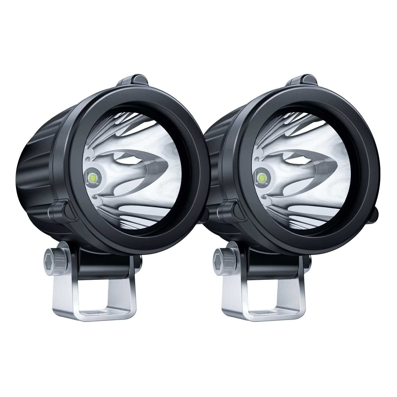 4Wdking 2 Inch Led Round Light, 20W Spot Driving Light Waterproof Off Road Light Work Lamp For Motorcycle Atv Utv Dirt Bike 4X4 