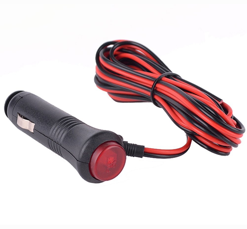 Carviya Car Motorbike/Motorcycle 12V Cigarette Lighter Power Supply Adapter Plug Cable with Switch Button Built-in 5A Fuse (1.5
