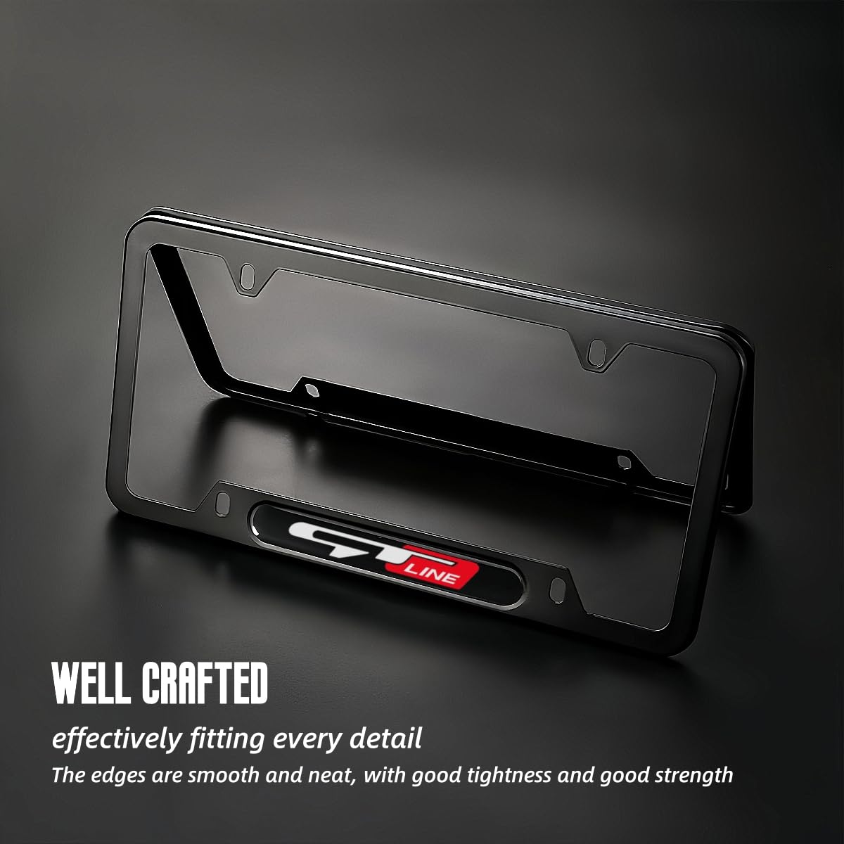 JULOPO Aluminum License Plate Frames - 2 Pcs, GT Color, Compatible with Picanto, Rio, K5, Sportage, Stinger, Soul, Model cpj