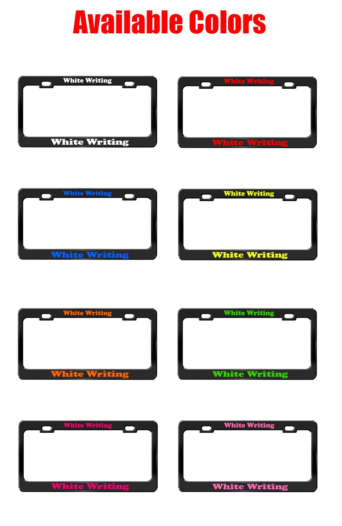 Custom Made Stainless Steel License Plate Frame Auto Car Accessory (Black-Vinyl, 1-Frame)