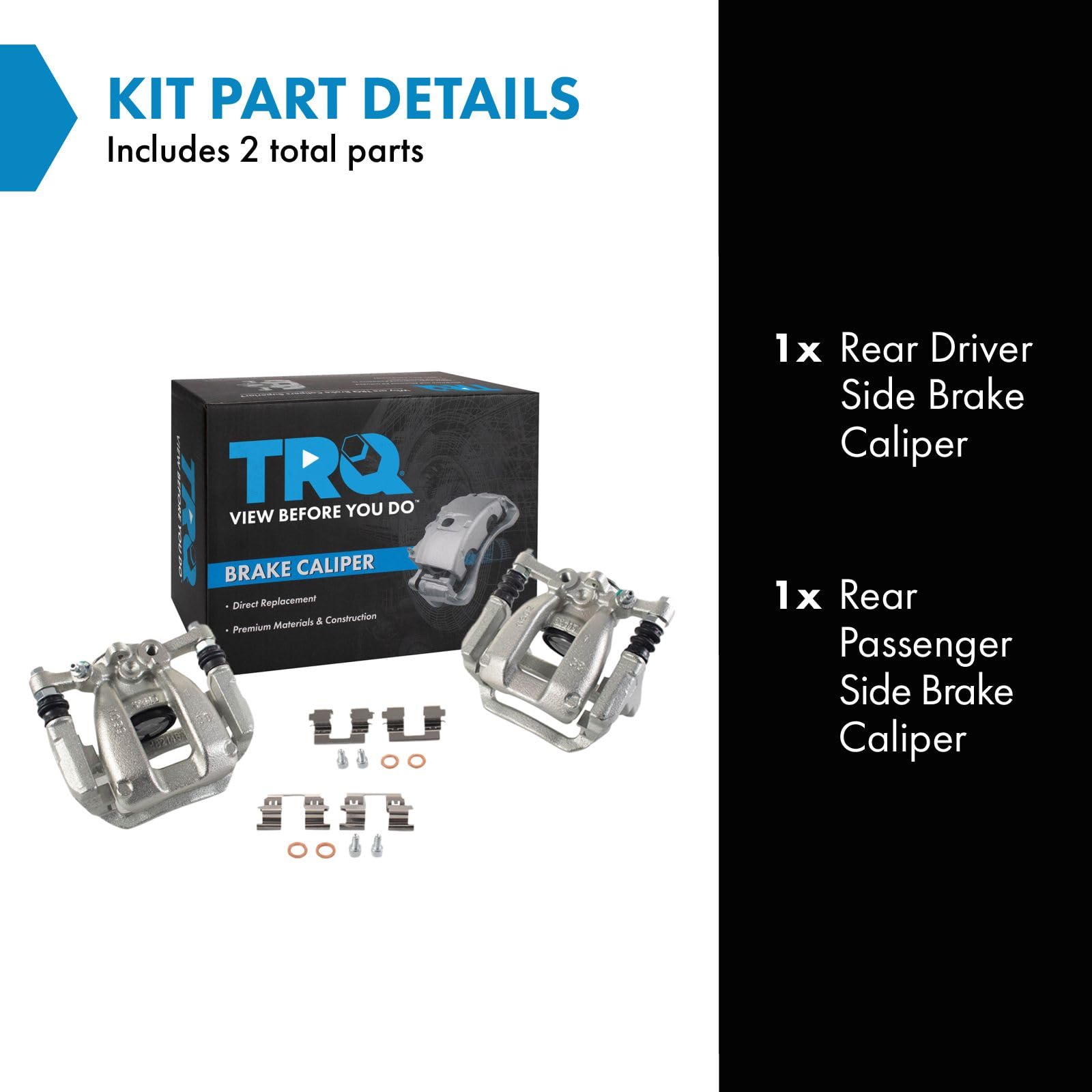 Trq Rear Brake Caliper Set Compatible With 2017-2019 Buick Lacrosse 2018-2020 Chevrolet Equinox 2016-2018 Malibu 2018-2021 Gmc T
