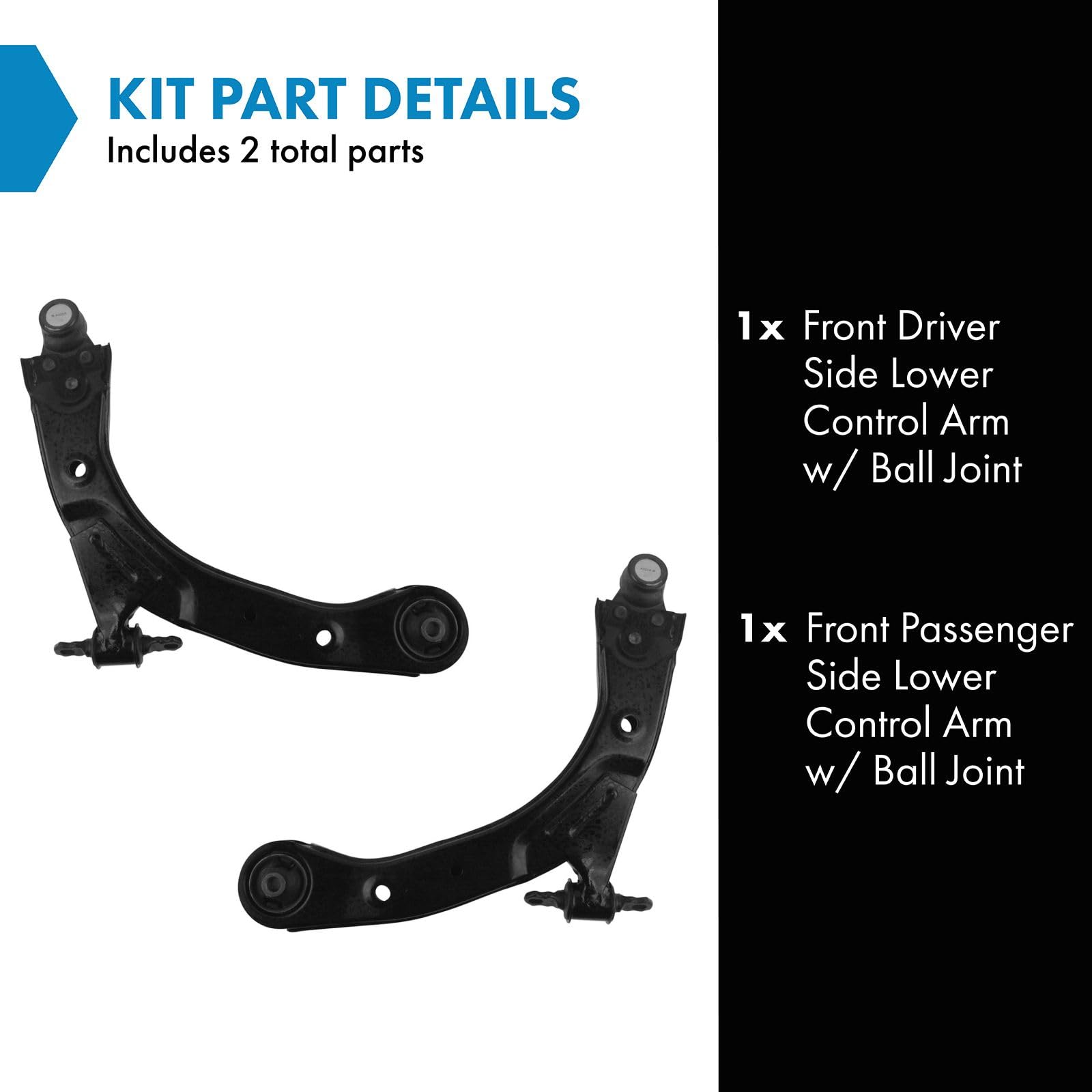 Trq Front Lower Control Arm With Ball Joint Set Compatible With 2005-2010 Chevrolet Cobalt 2007-2009 Pontiac G5 2003-2007 Saturn