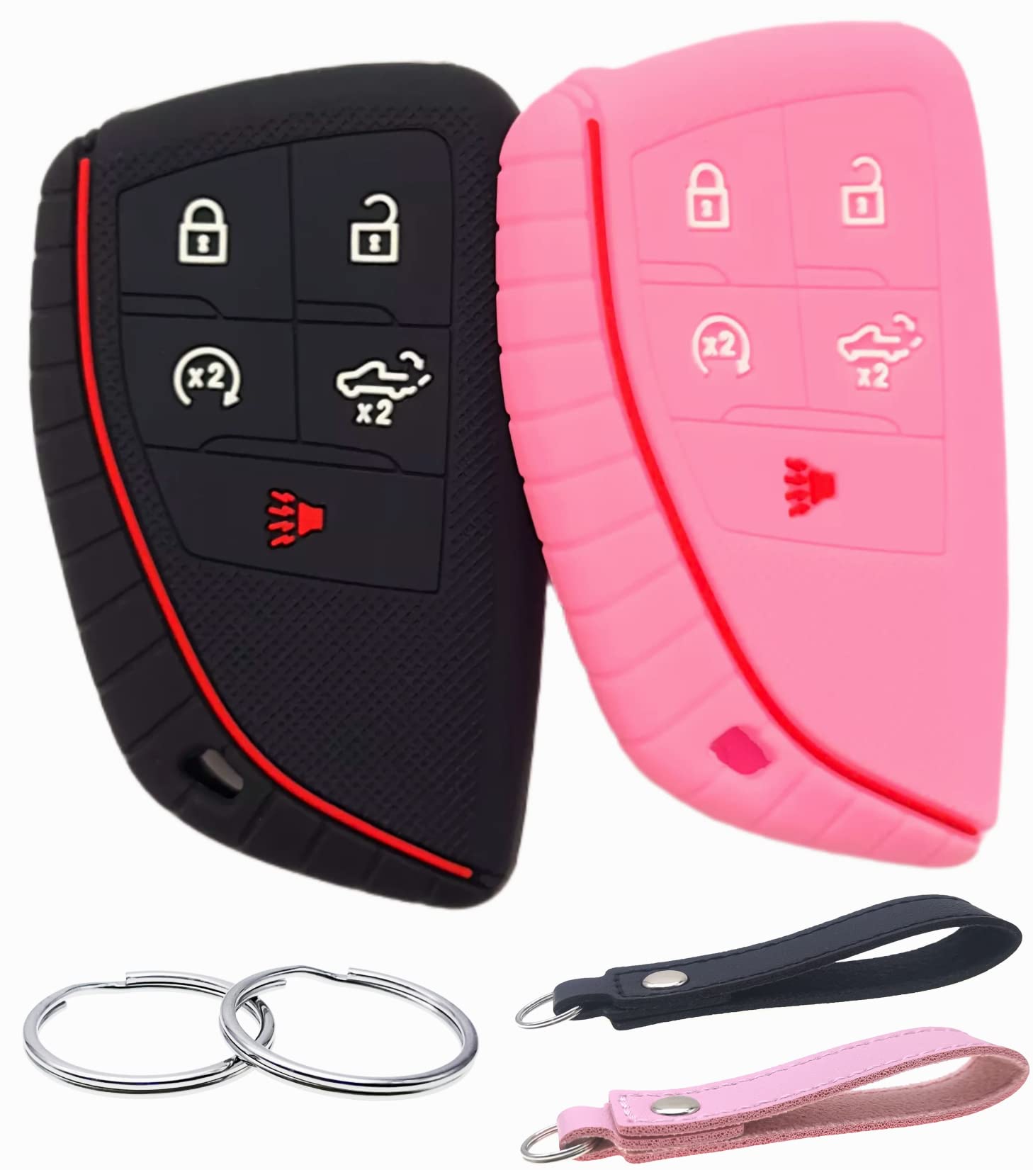 Reprotecting Silicone Rubber Key Fob Cover Compatible With 2022 2023 2024 Chevrolet Silverado 1500 Gmc Sierra 1500 2500Hd 3500Hd