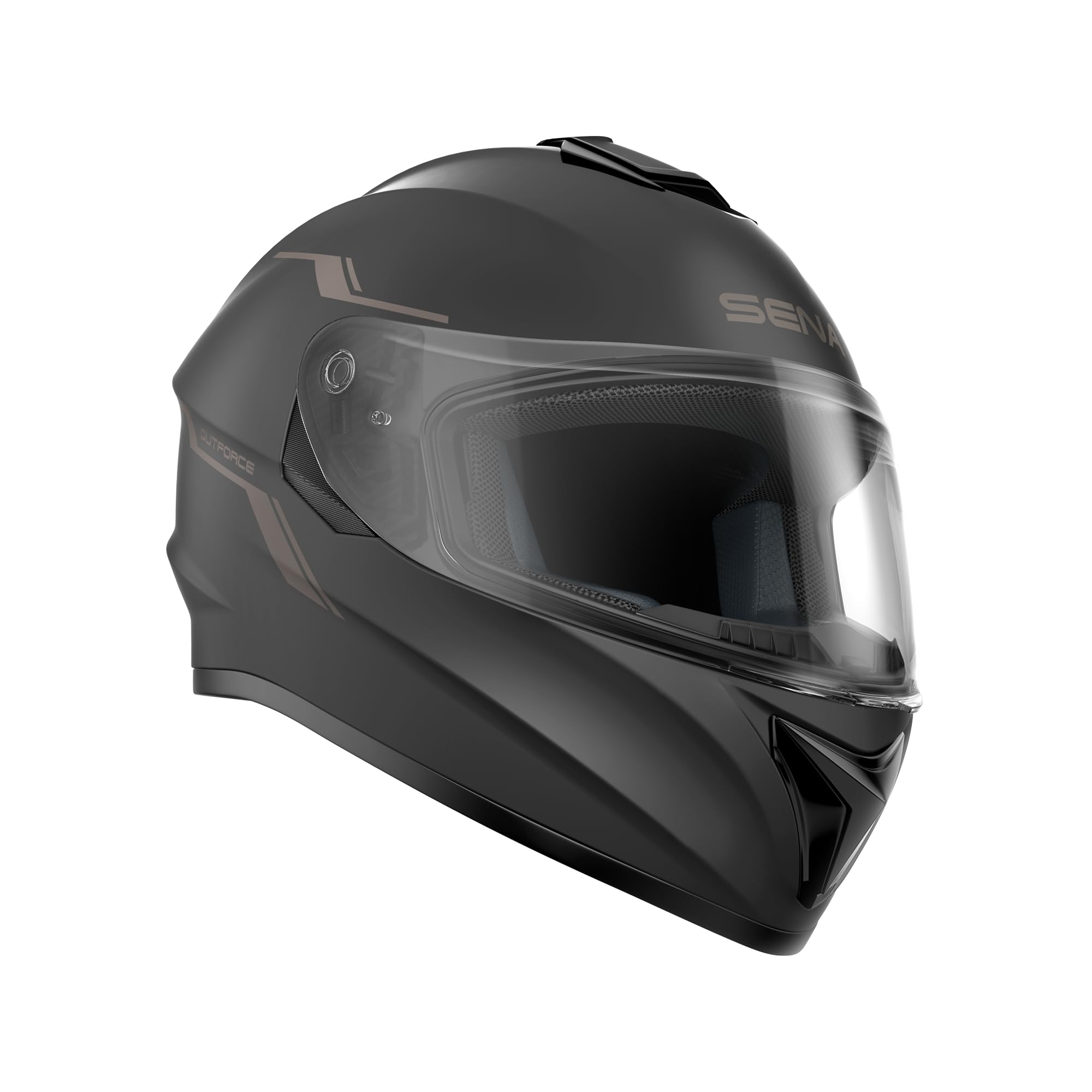 Sena OutForce Full Face Smart Helmet - Matte Black, Large, Model OUTFORCE-MB00L, ABS Material