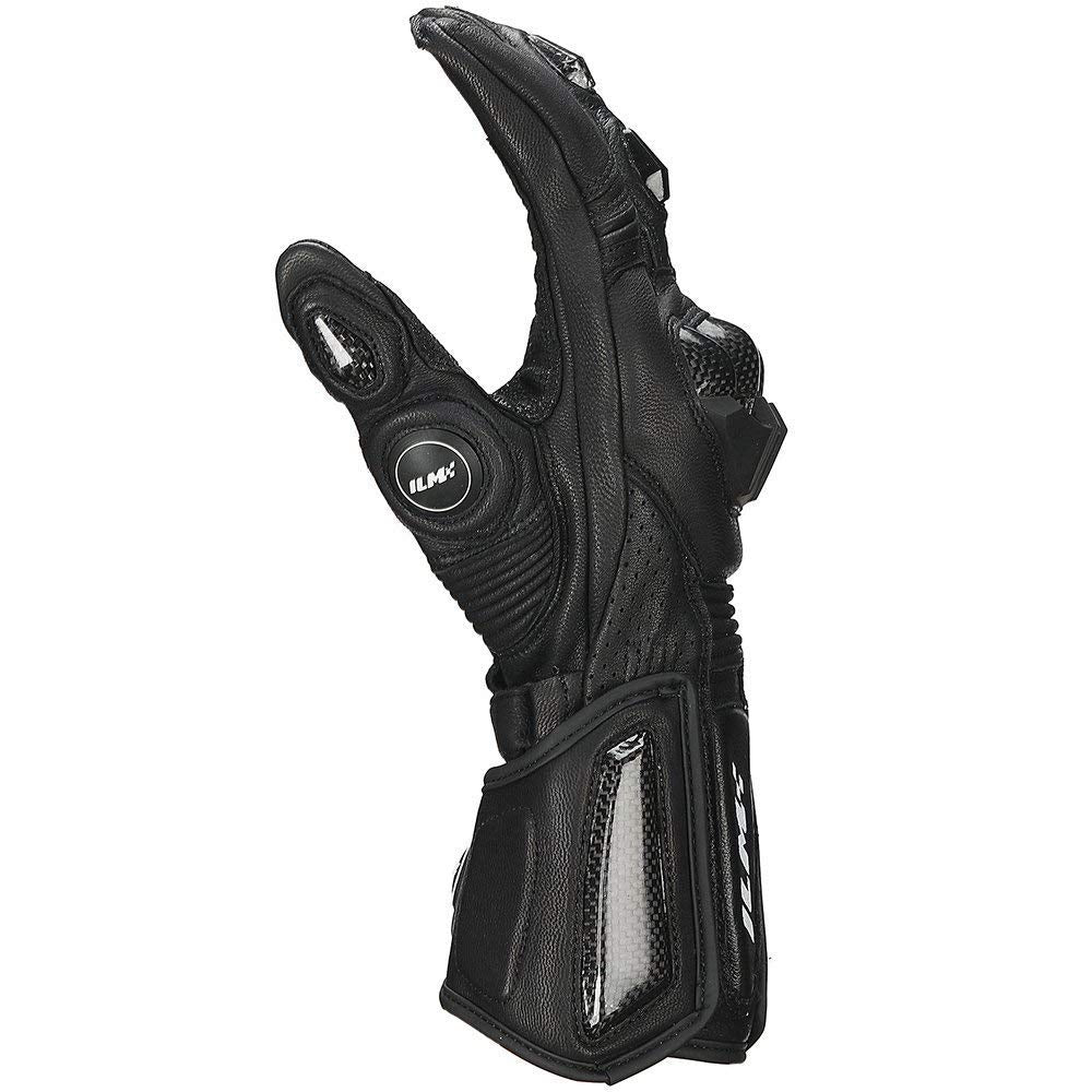 Ilm Air Flow Leather Motorcycle Gloves For Men And Women Model-Grc01L (Xxl, Black-Long)